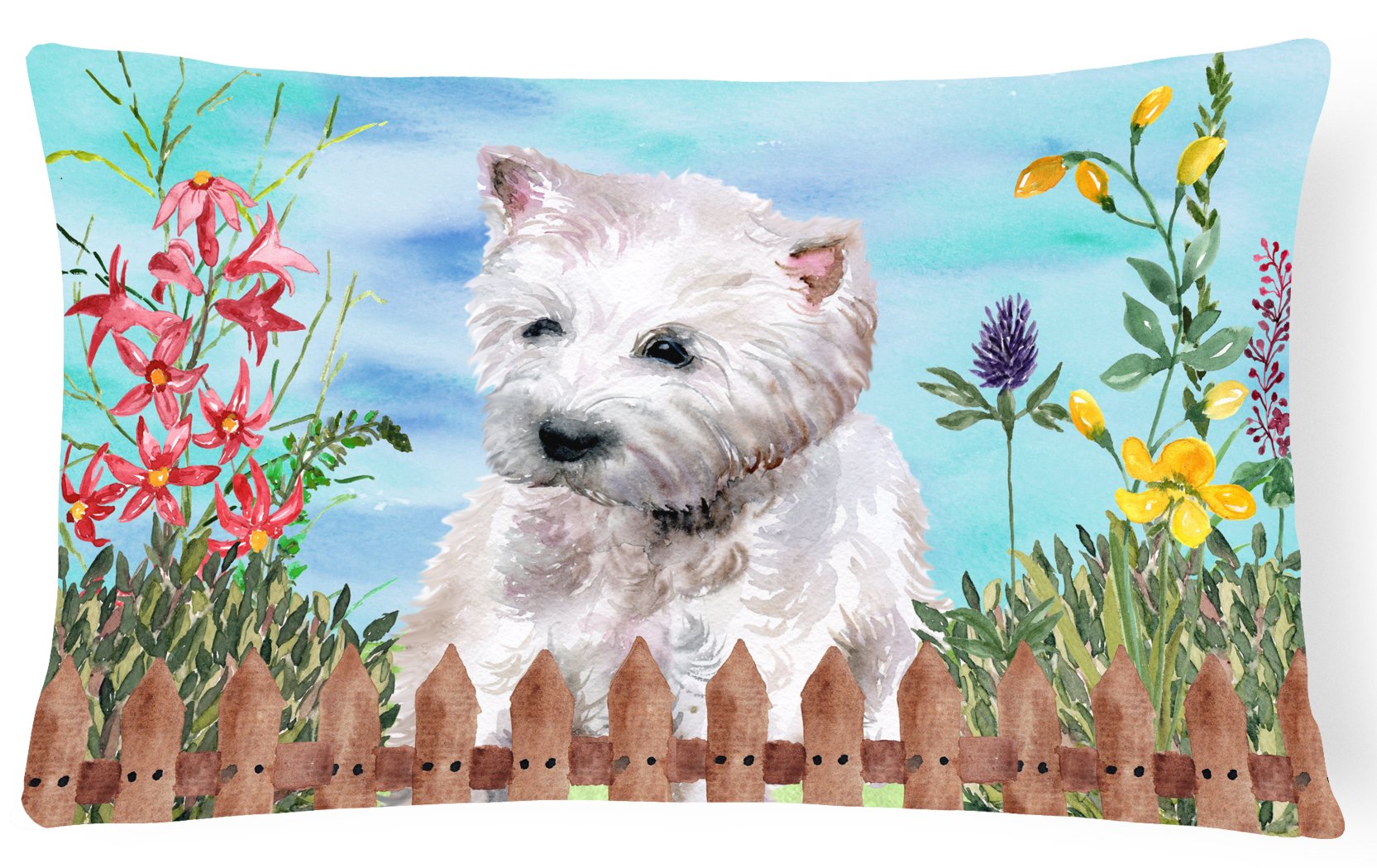 Westie Spring Canvas Fabric Decorative Pillow CK1263PW1216 by Caroline's Treasures