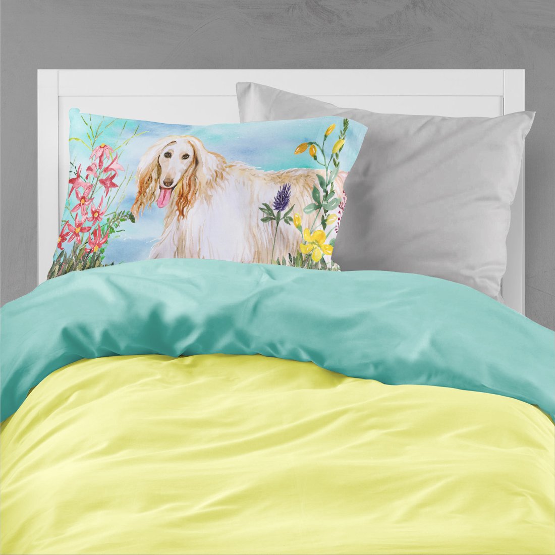 Afghan Hound Spring Fabric Standard Pillowcase CK1264PILLOWCASE by Caroline's Treasures