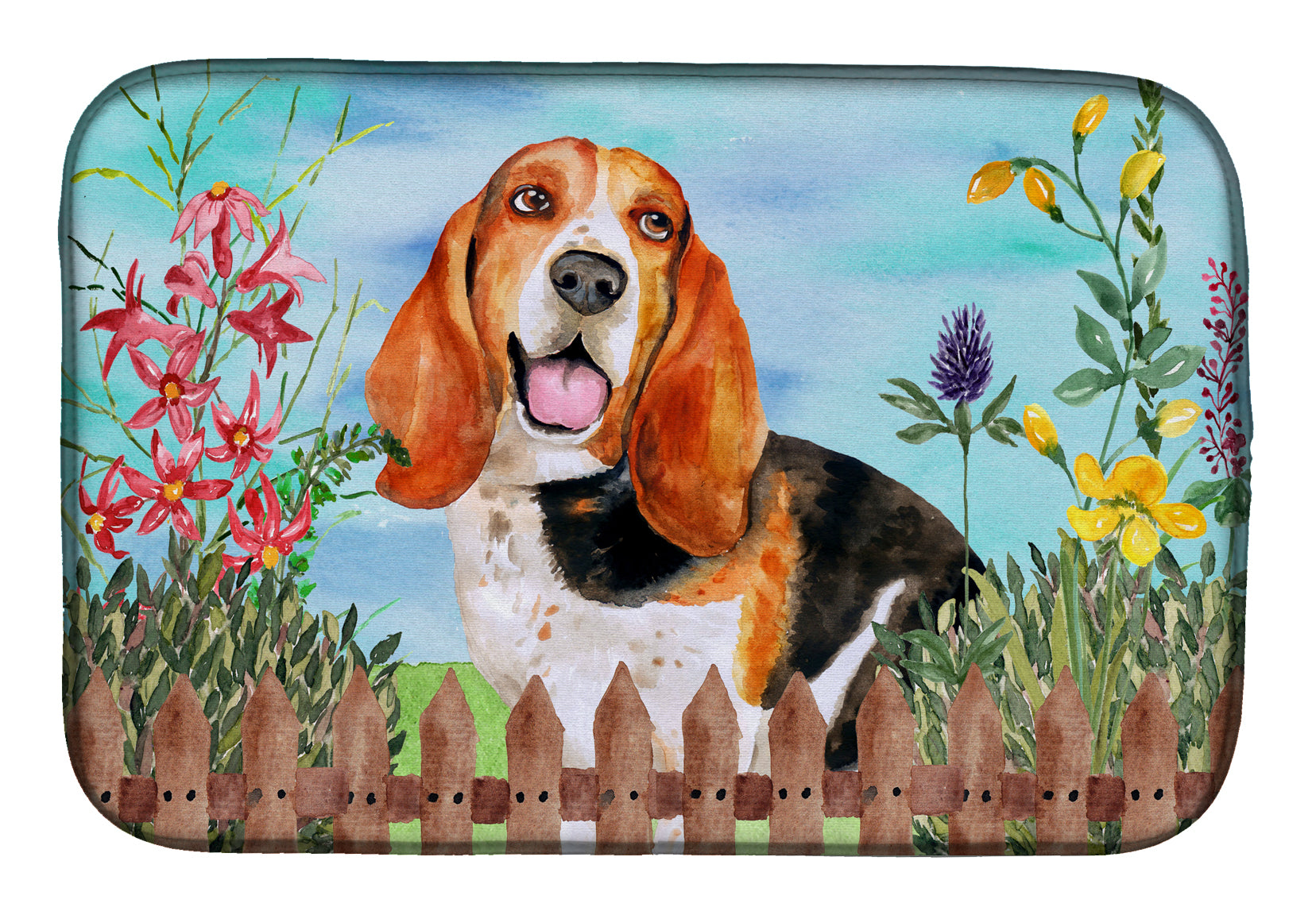 Basset Hound Spring Dish Drying Mat CK1266DDM  the-store.com.