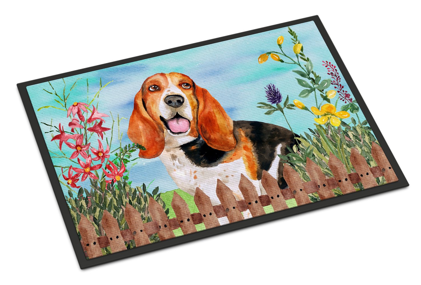 Basset Hound Spring Indoor or Outdoor Mat 24x36 CK1266JMAT by Caroline's Treasures