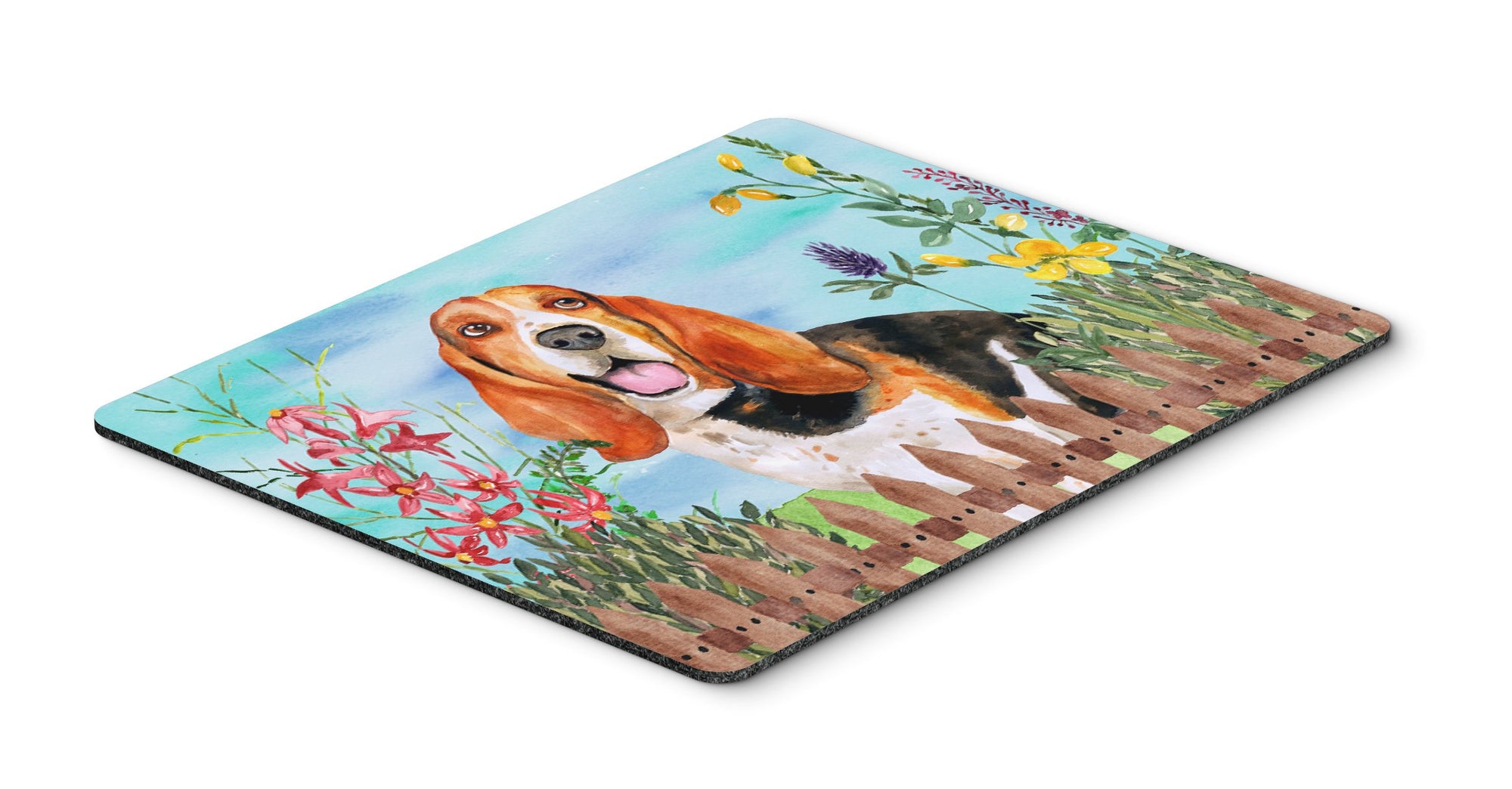 Basset Hound Spring Mouse Pad, Hot Pad or Trivet CK1266MP by Caroline's Treasures