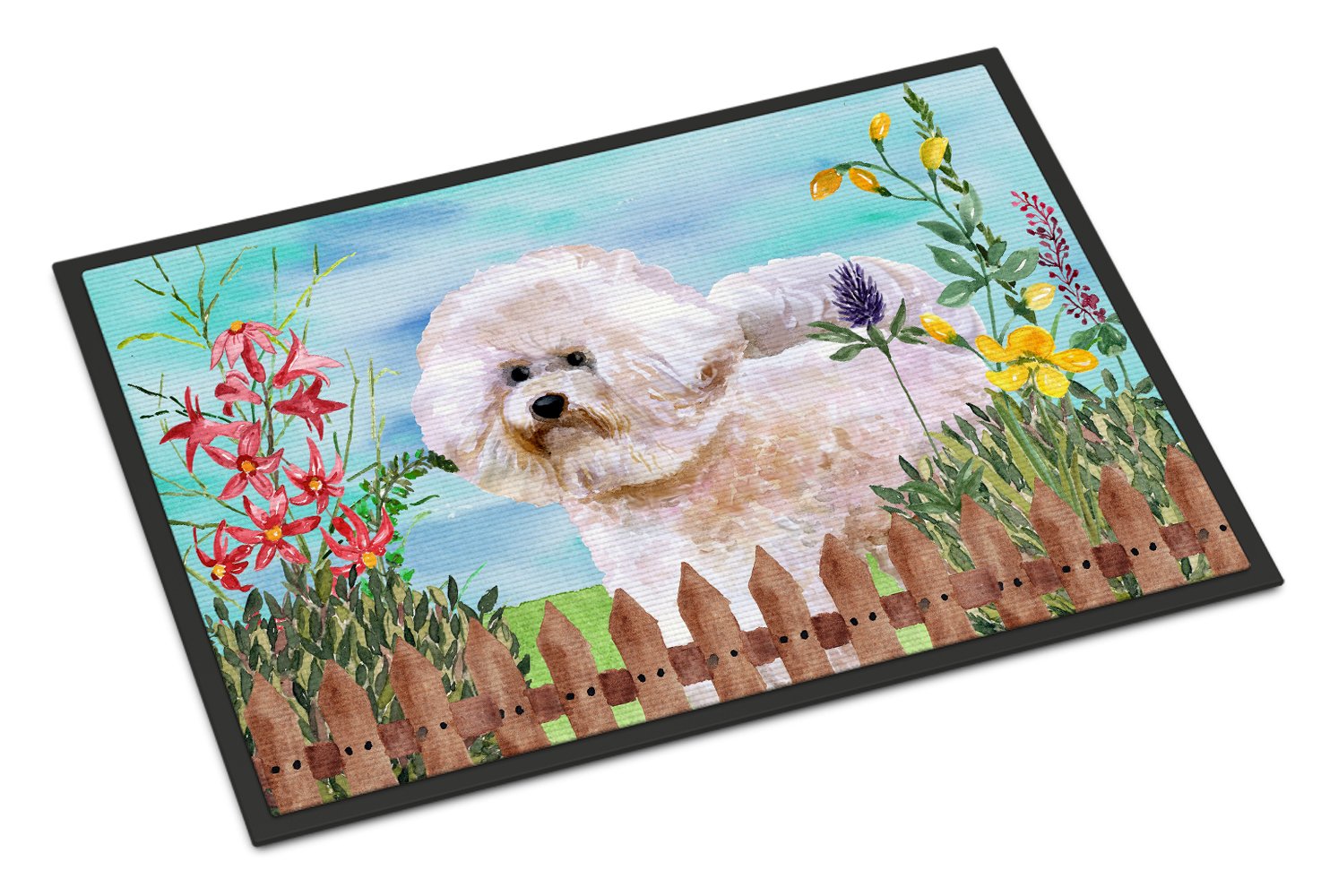 Bichon Frise #2 Spring Indoor or Outdoor Mat 24x36 CK1267JMAT by Caroline's Treasures