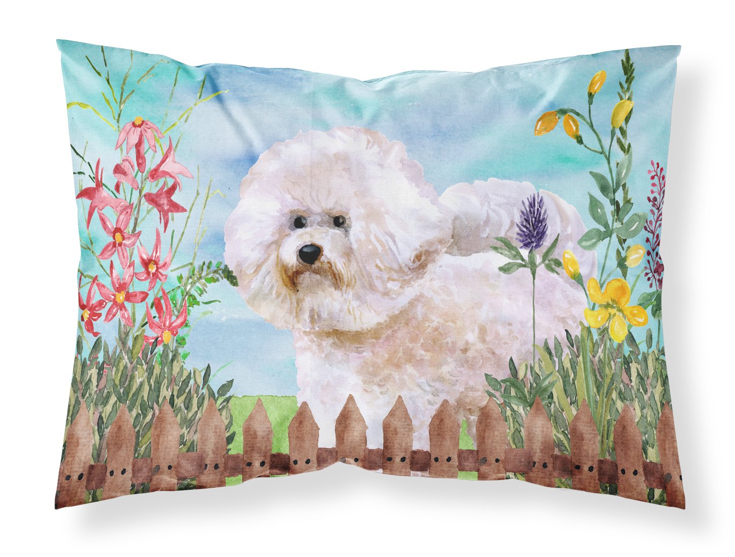 Bichon Frise #2 Spring Fabric Standard Pillowcase CK1267PILLOWCASE by Caroline's Treasures