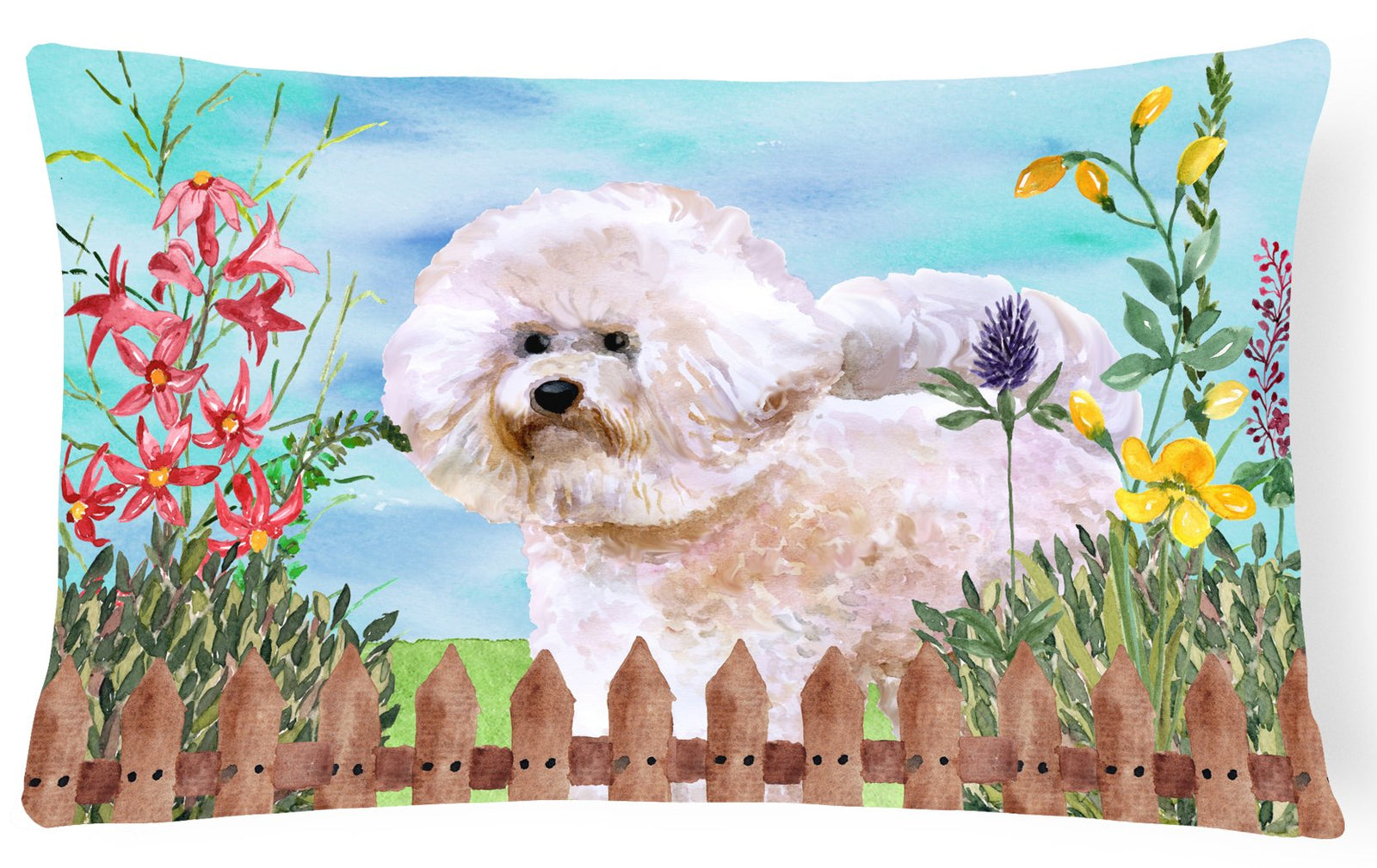 Bichon Frise #2 Spring Canvas Fabric Decorative Pillow CK1267PW1216 by Caroline's Treasures