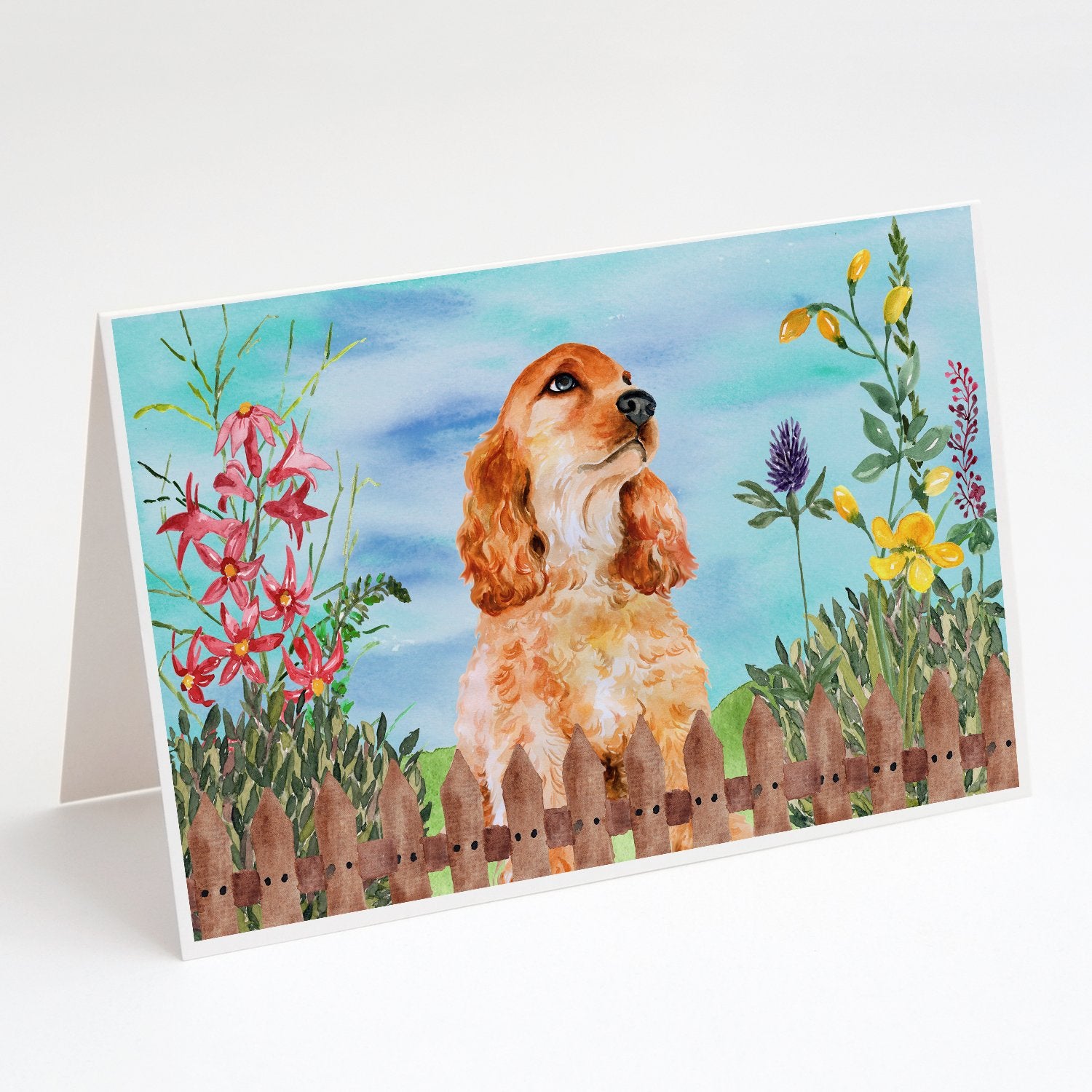 Buy this Cocker Spaniel Spring Greeting Cards and Envelopes Pack of 8