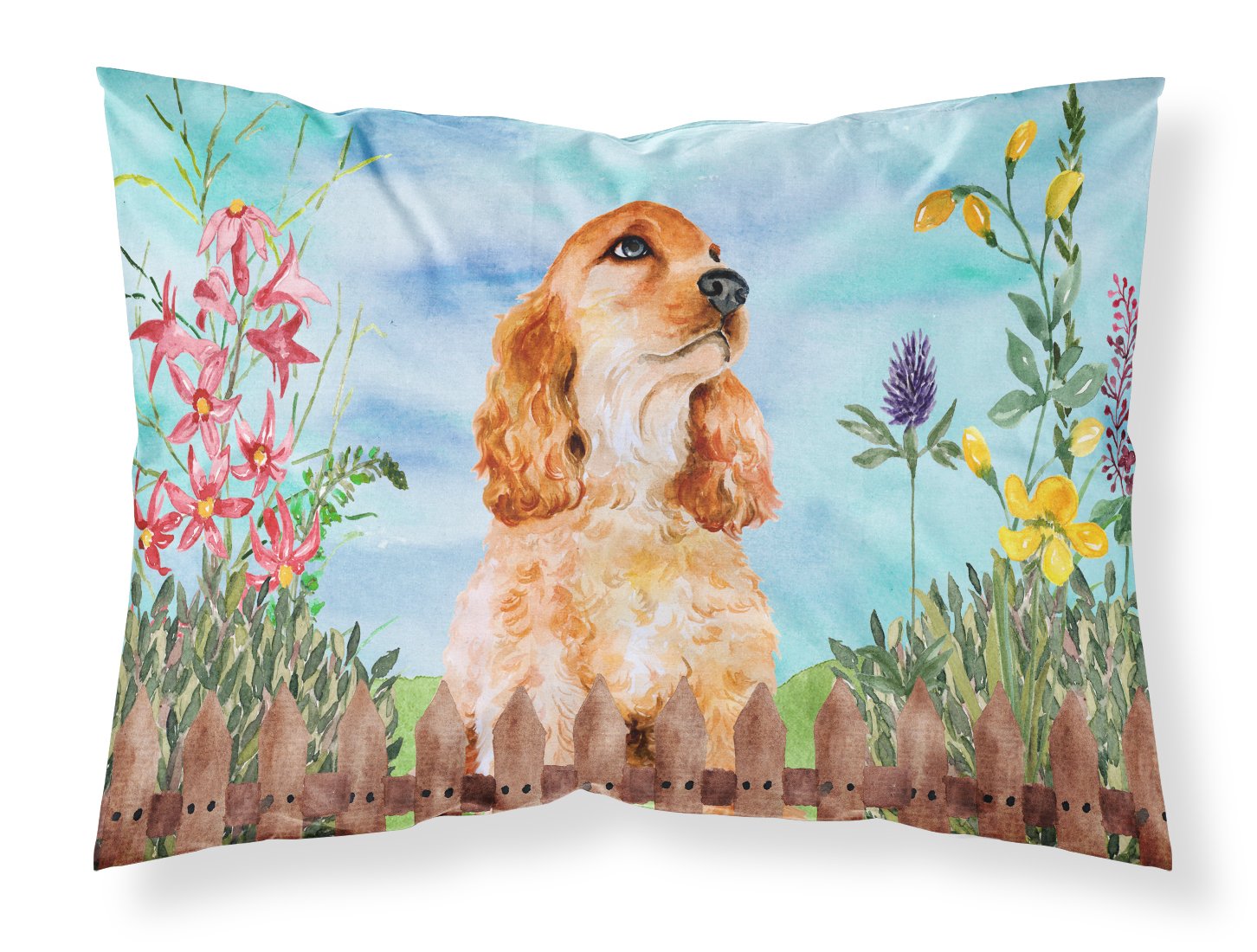 Cocker Spaniel Spring Fabric Standard Pillowcase CK1268PILLOWCASE by Caroline's Treasures