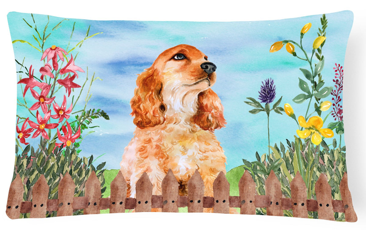 Cocker Spaniel Spring Canvas Fabric Decorative Pillow CK1268PW1216 by Caroline&#39;s Treasures