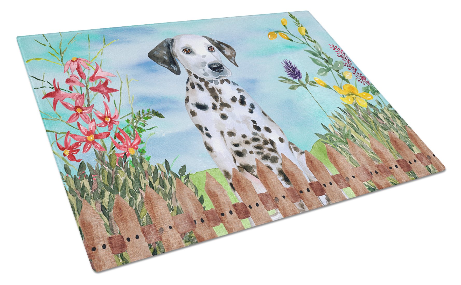 Dalmatian Puppy Spring Glass Cutting Board Large CK1270LCB by Caroline's Treasures