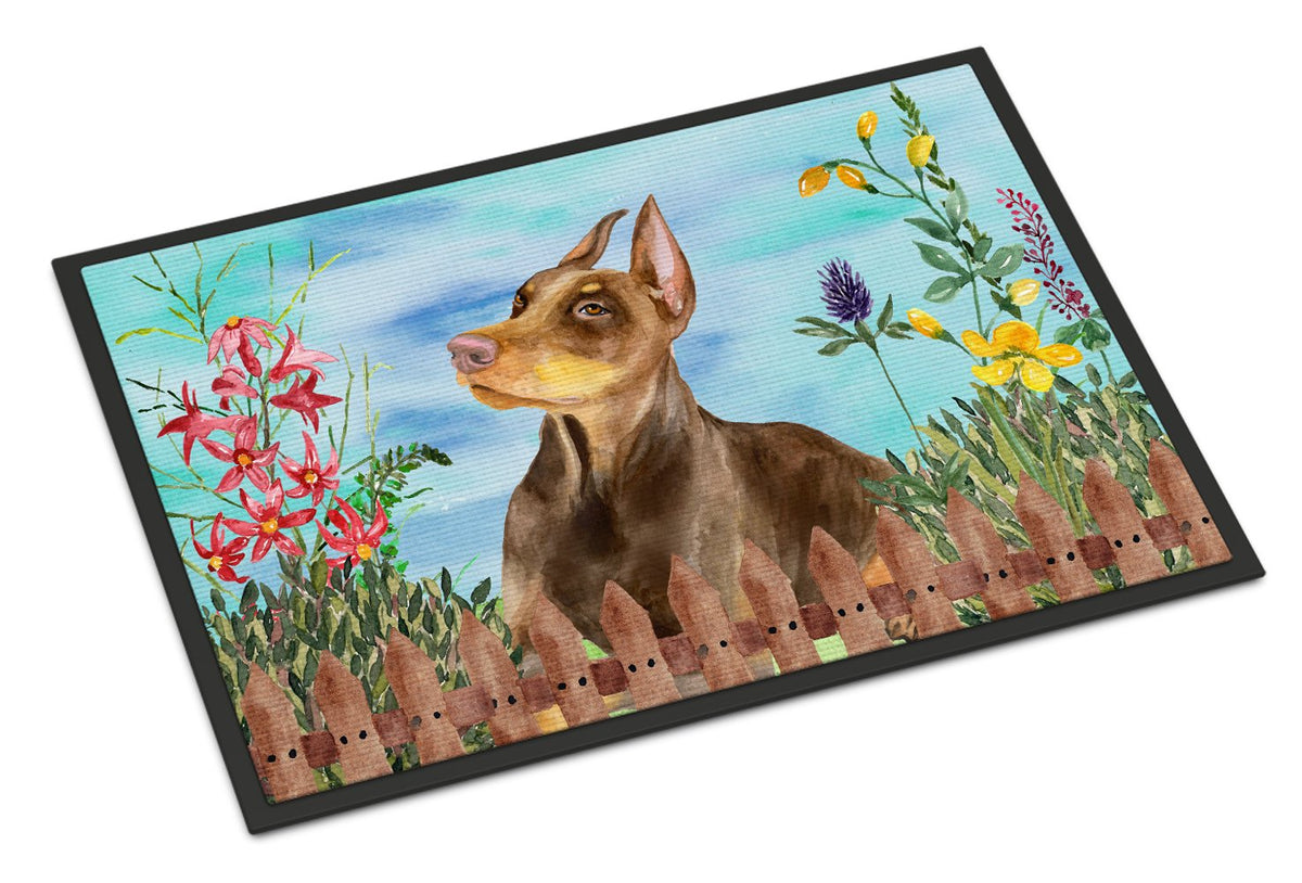 Doberman Pinscher Spring Indoor or Outdoor Mat 24x36 CK1271JMAT by Caroline&#39;s Treasures