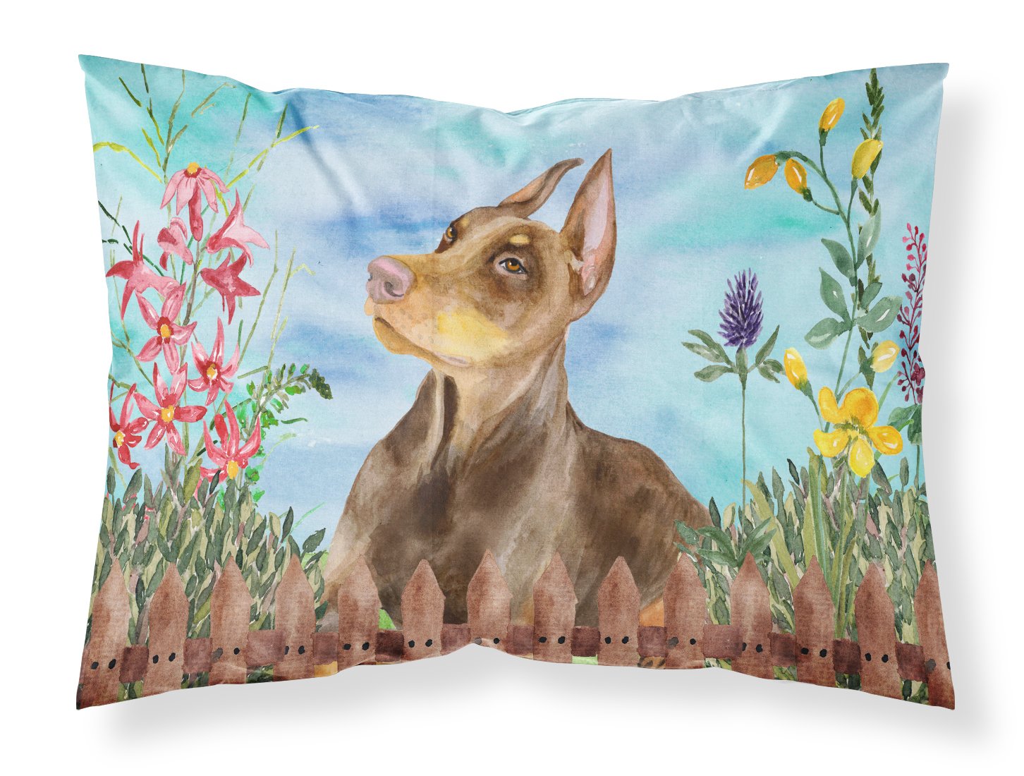 Doberman Pinscher Spring Fabric Standard Pillowcase CK1271PILLOWCASE by Caroline's Treasures