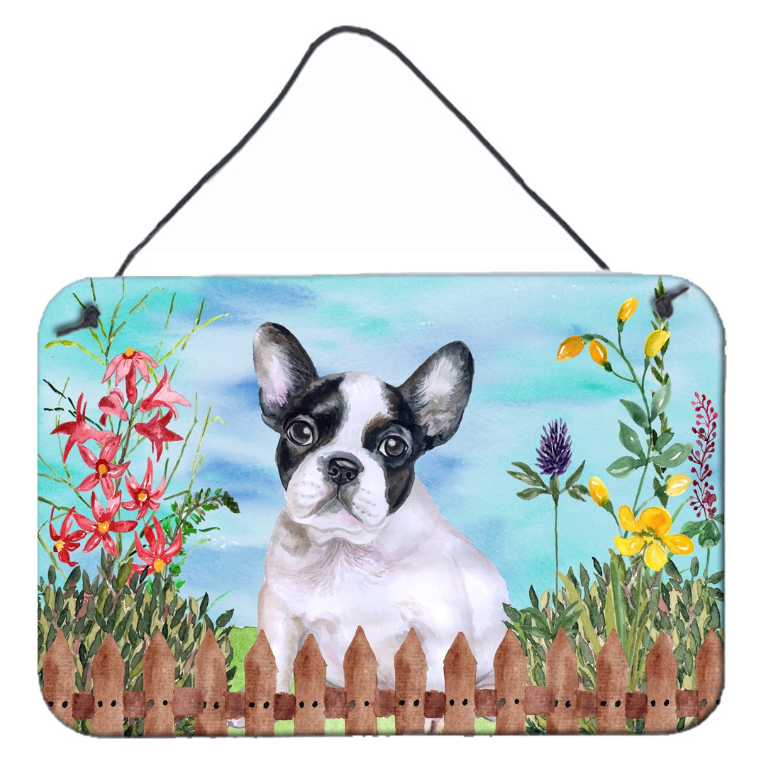 French Bulldog Black White Spring Wall or Door Hanging Prints CK1272DS812 by Caroline&#39;s Treasures