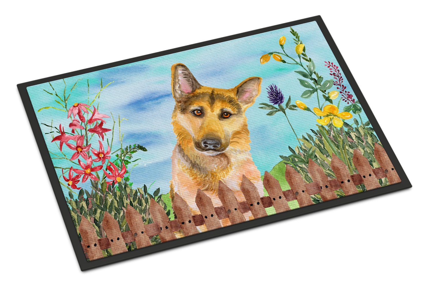 German Shepherd #2 Spring Indoor or Outdoor Mat 24x36 CK1273JMAT by Caroline's Treasures