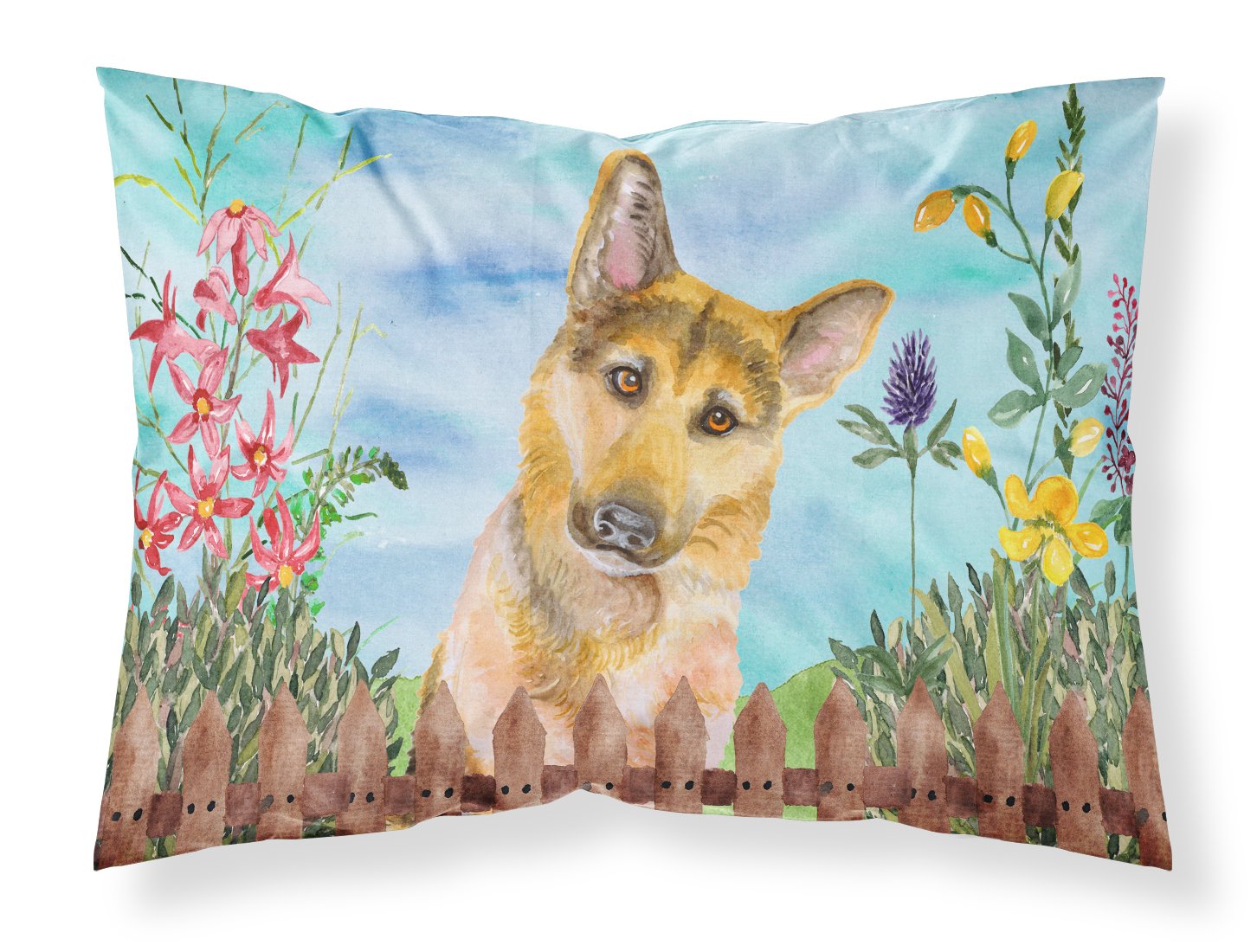 German Shepherd #2 Spring Fabric Standard Pillowcase CK1273PILLOWCASE by Caroline's Treasures