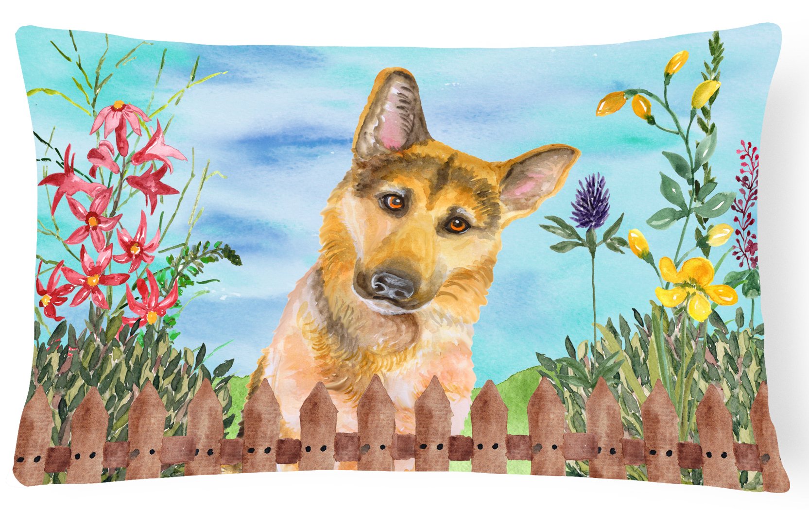 German Shepherd #2 Spring Canvas Fabric Decorative Pillow CK1273PW1216 by Caroline's Treasures