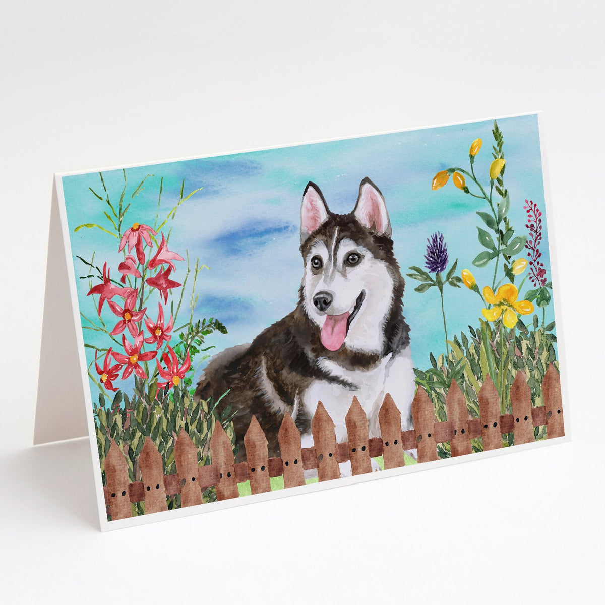 Buy this Siberian Husky #2 Spring Greeting Cards and Envelopes Pack of 8