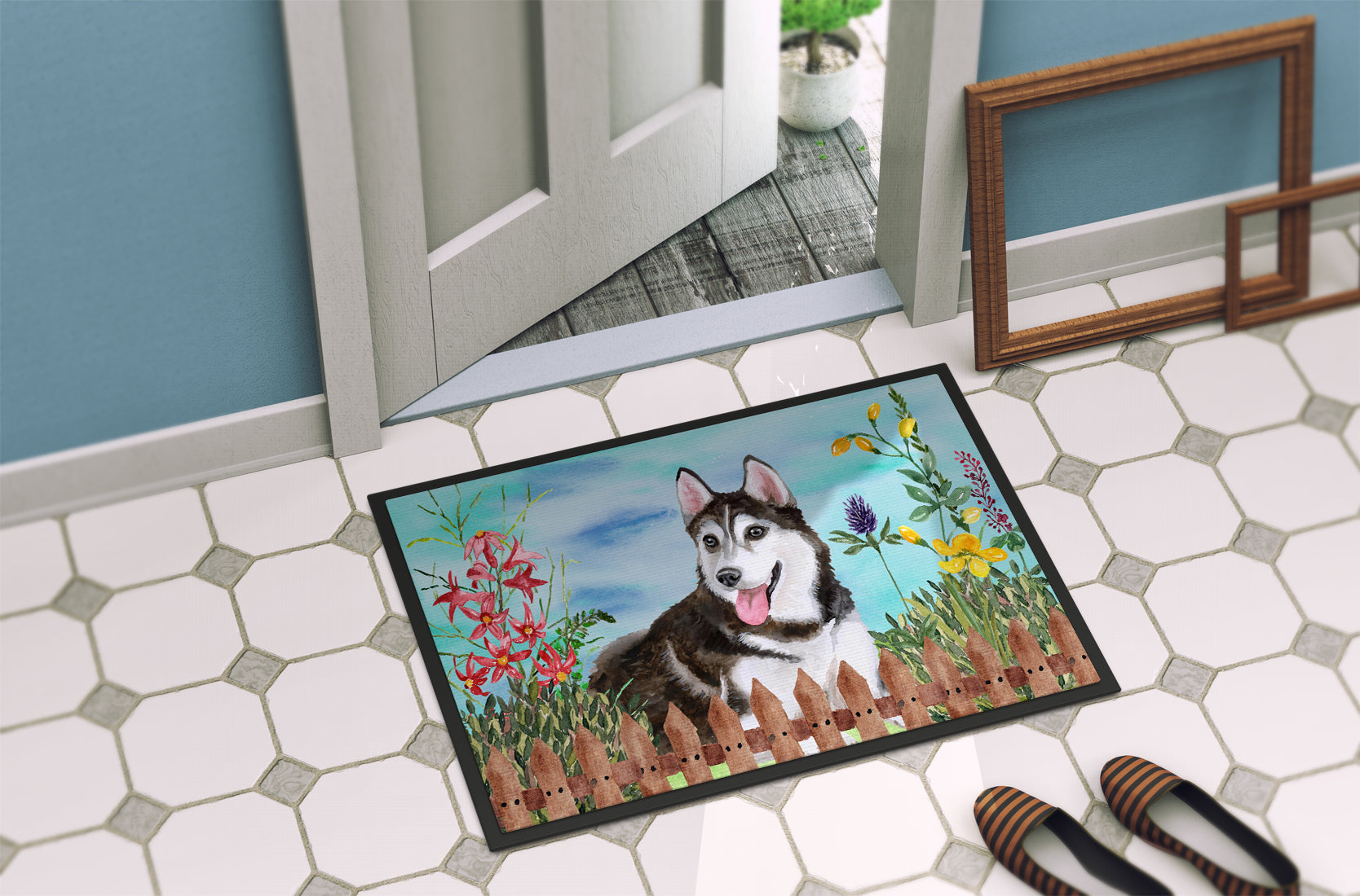 Siberian Husky #2 Spring Indoor or Outdoor Mat 18x27 CK1274MAT - the-store.com