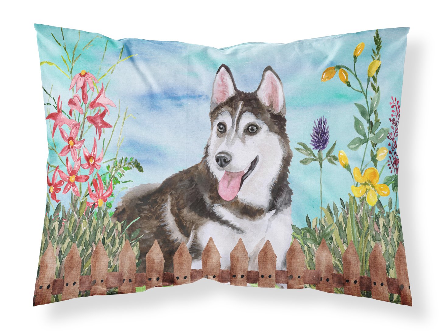 Siberian Husky #2 Spring Fabric Standard Pillowcase CK1274PILLOWCASE by Caroline's Treasures