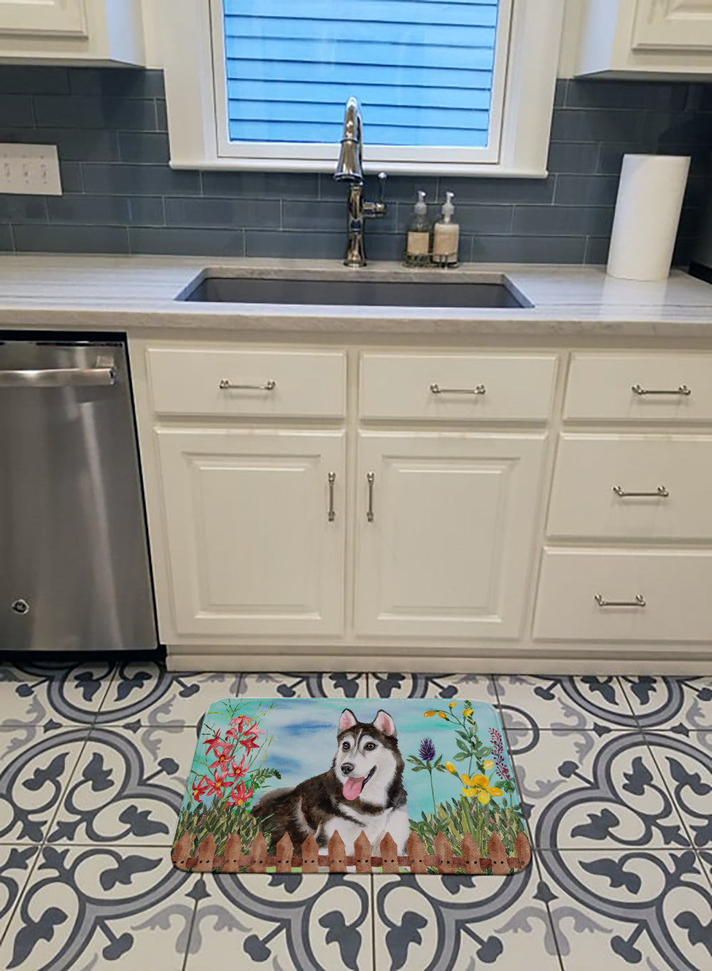 Siberian Husky #2 Spring Machine Washable Memory Foam Mat CK1274RUG - the-store.com