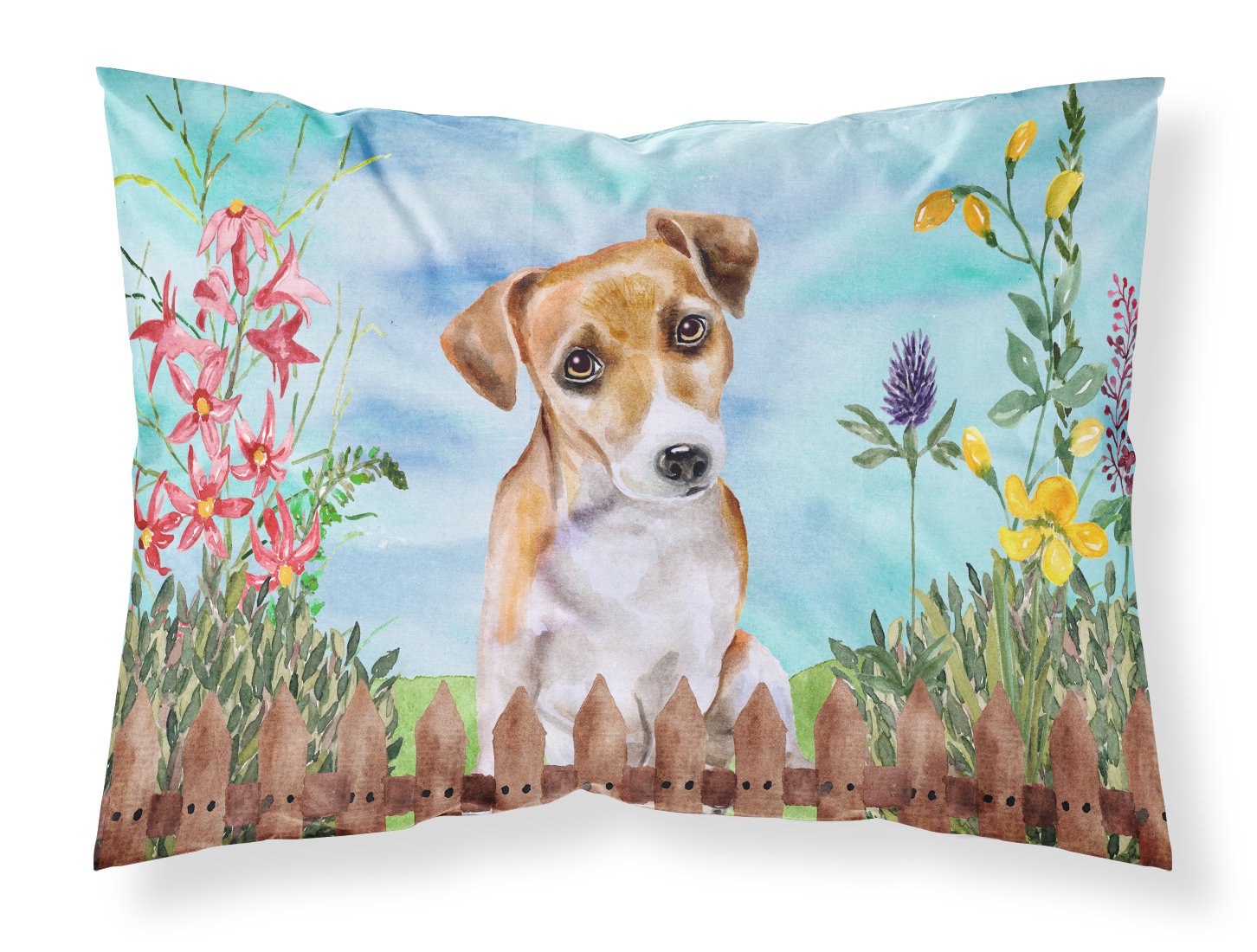 Jack Russell Terrier #2 Spring Fabric Standard Pillowcase CK1275PILLOWCASE by Caroline's Treasures