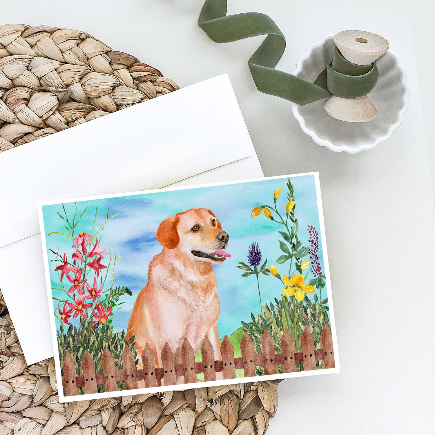 Buy this Labrador Retriever Spring Greeting Cards and Envelopes Pack of 8