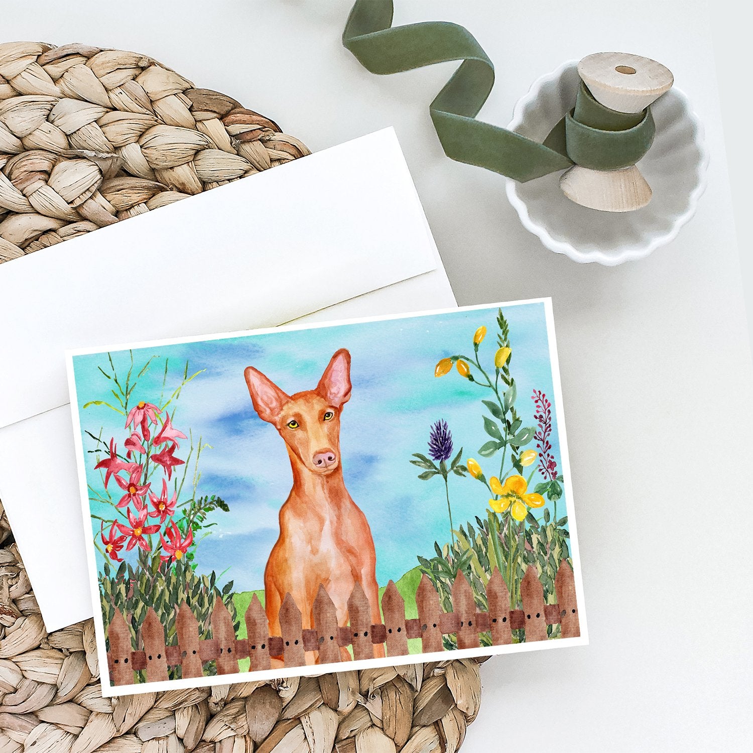 Buy this Pharaoh Hound Spring Greeting Cards and Envelopes Pack of 8