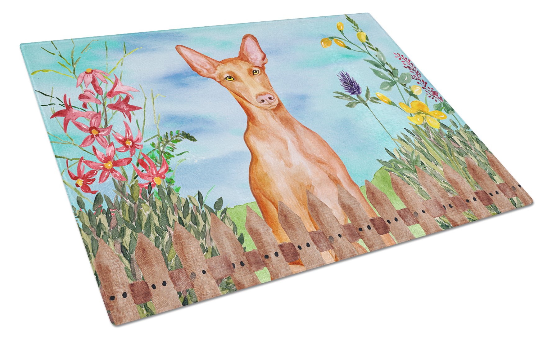 Pharaoh Hound Spring Glass Cutting Board Large CK1277LCB by Caroline's Treasures