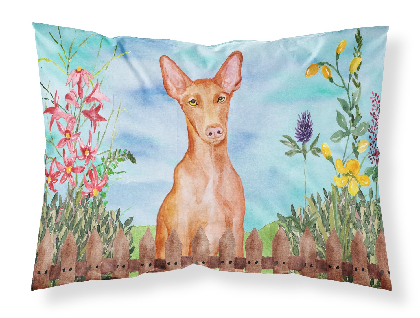 Pharaoh Hound Spring Fabric Standard Pillowcase CK1277PILLOWCASE by Caroline's Treasures