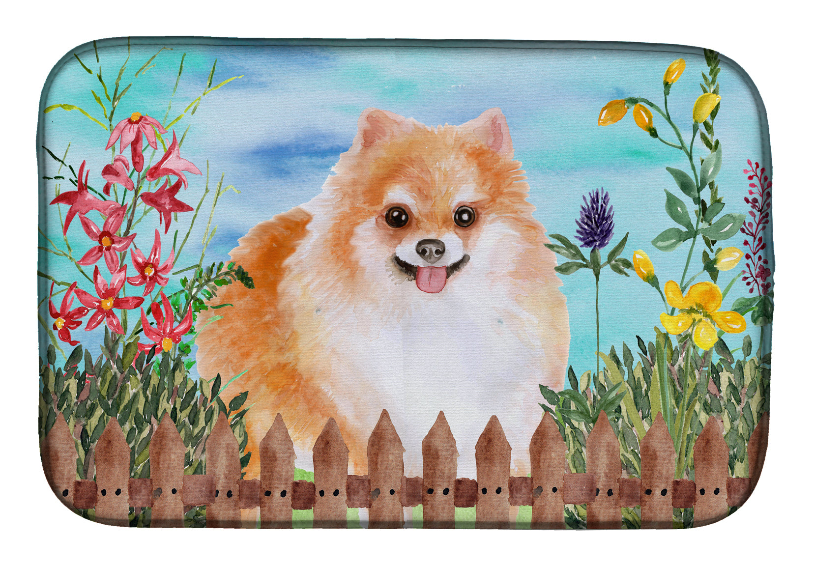 Pomeranian #2 Spring Dish Drying Mat CK1278DDM  the-store.com.