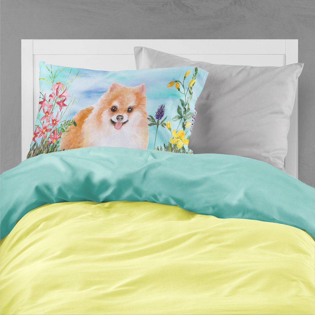 Pomeranian #2 Spring Fabric Standard Pillowcase CK1278PILLOWCASE by Caroline's Treasures