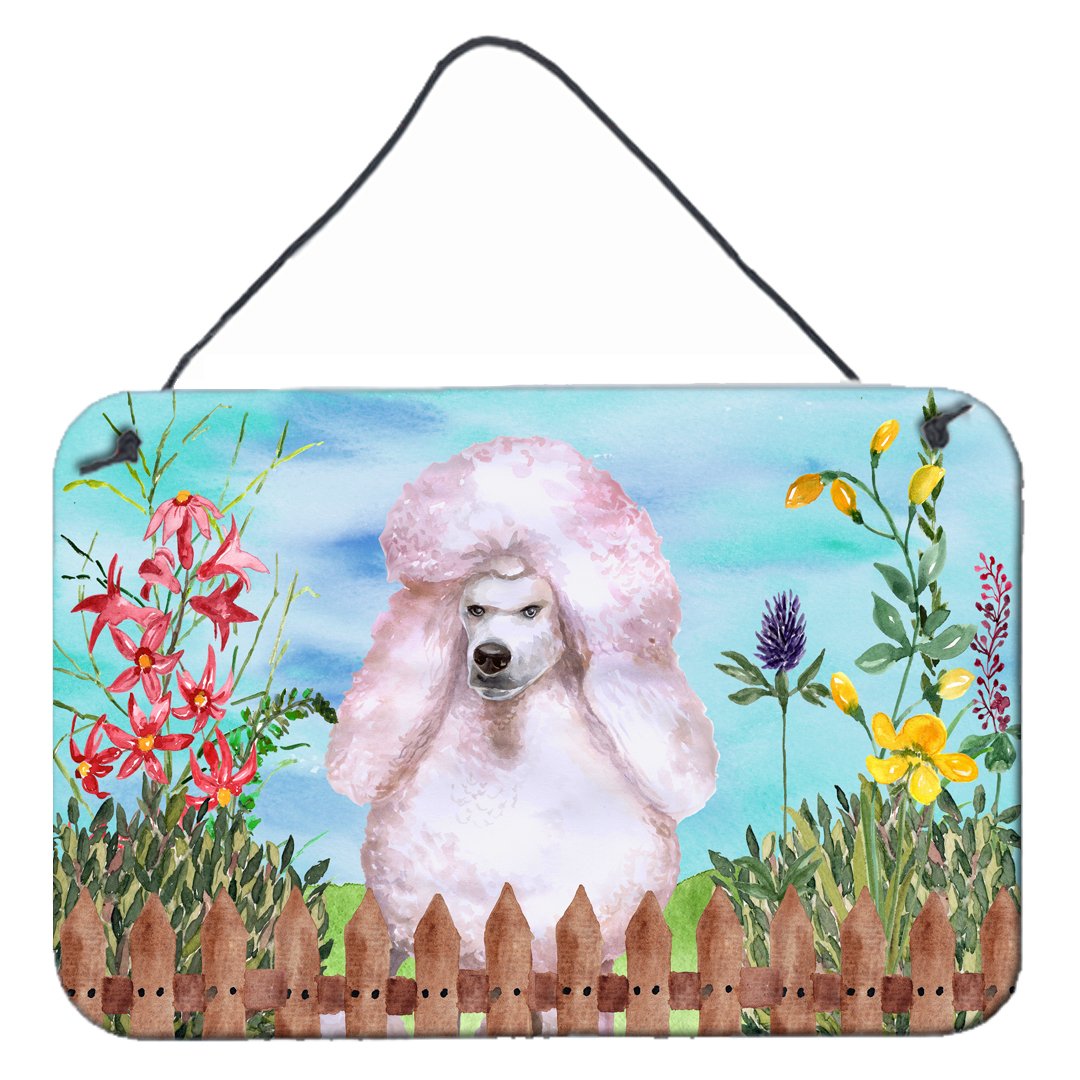 White Standard Poodle Spring Wall or Door Hanging Prints CK1279DS812 by Caroline's Treasures