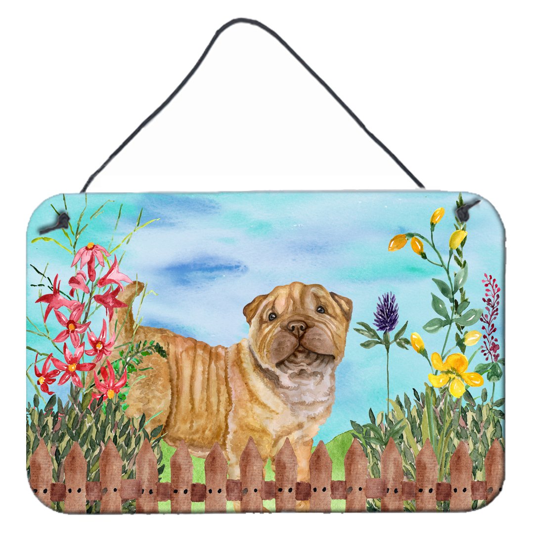 Shar Pei Puppy Spring Wall or Door Hanging Prints CK1281DS812 by Caroline's Treasures