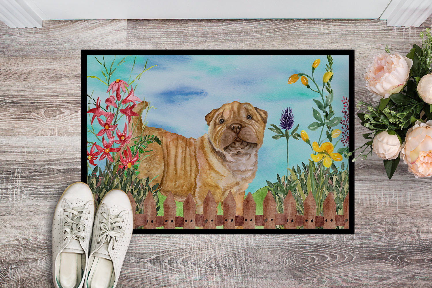 Shar Pei Puppy Spring Indoor or Outdoor Mat 18x27 CK1281MAT - the-store.com