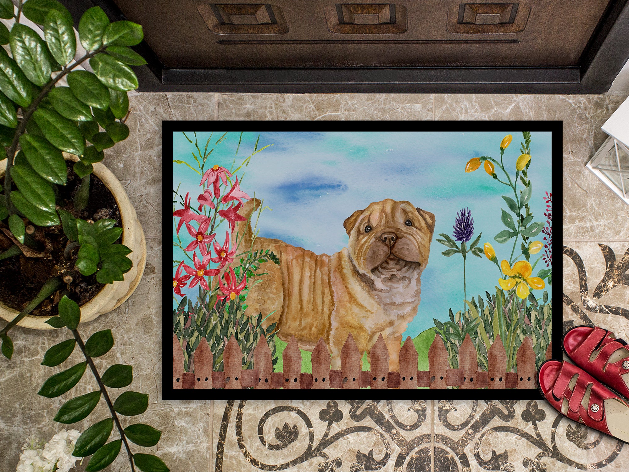 Shar Pei Puppy Spring Indoor or Outdoor Mat 18x27 CK1281MAT - the-store.com