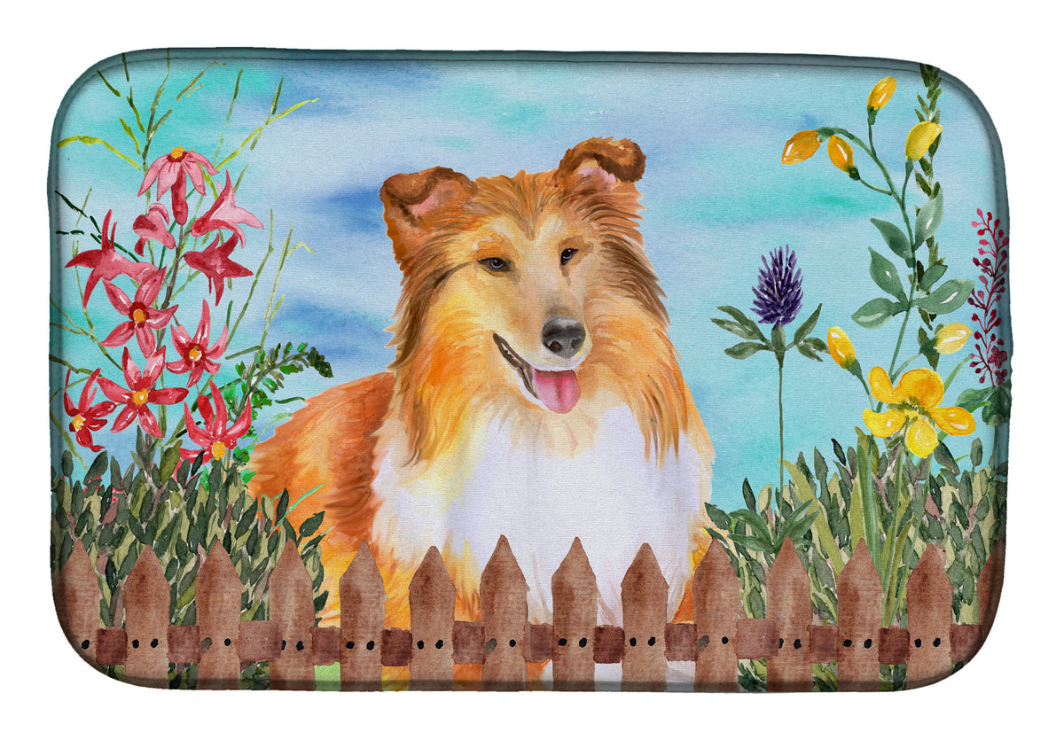 Sheltie Spring Dish Drying Mat CK1282DDM  the-store.com.