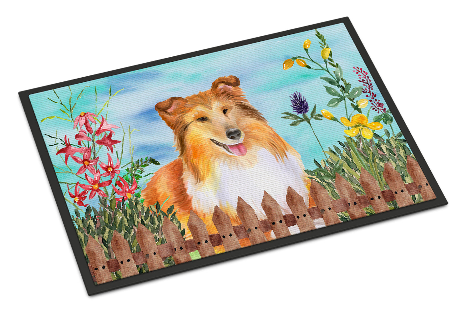 Sheltie Spring Indoor or Outdoor Mat 18x27 CK1282MAT - the-store.com