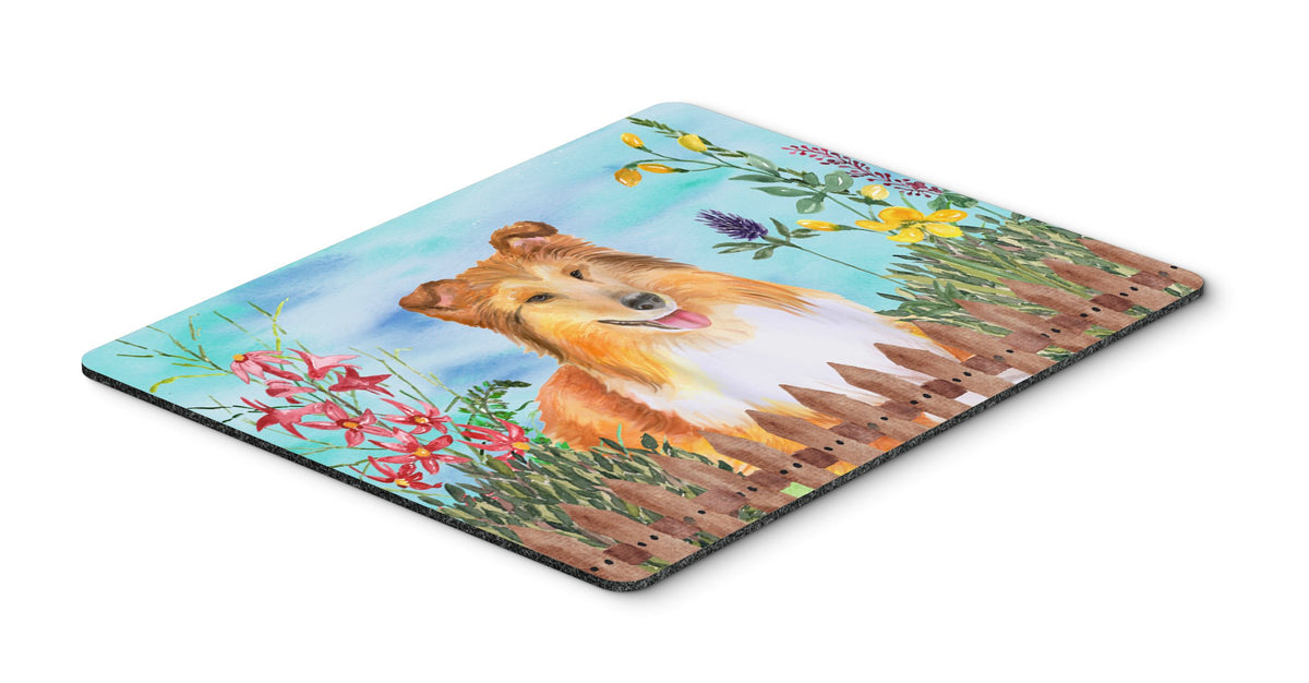 Sheltie Spring Mouse Pad, Hot Pad or Trivet CK1282MP by Caroline&#39;s Treasures