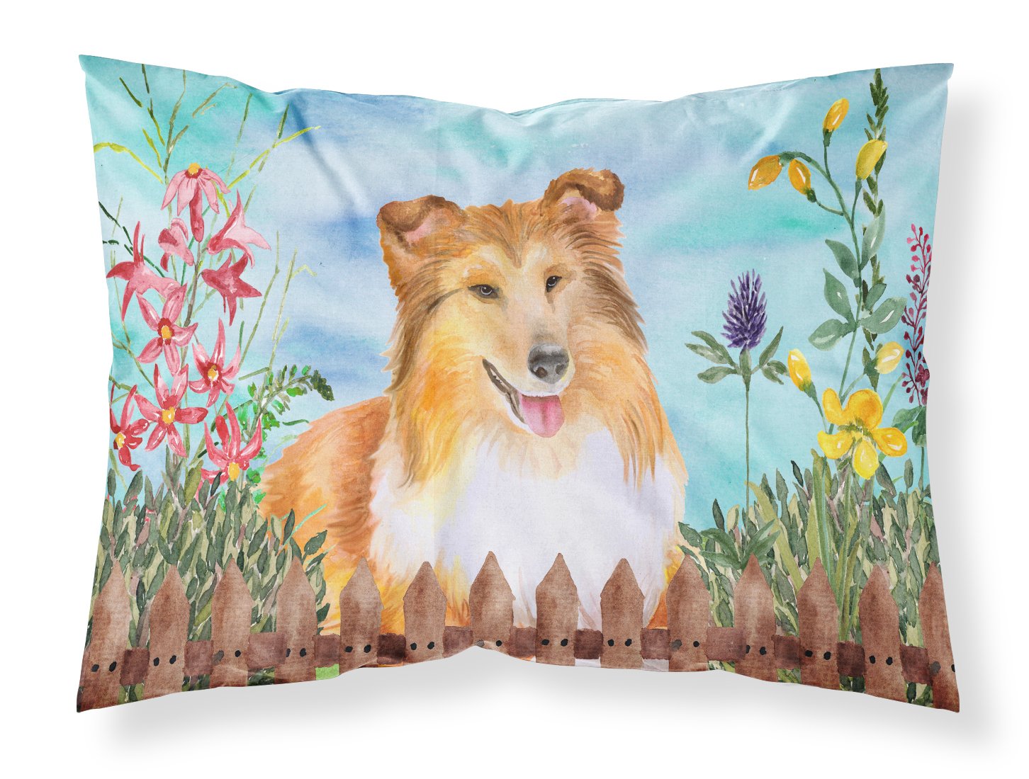 Sheltie Spring Fabric Standard Pillowcase CK1282PILLOWCASE by Caroline's Treasures