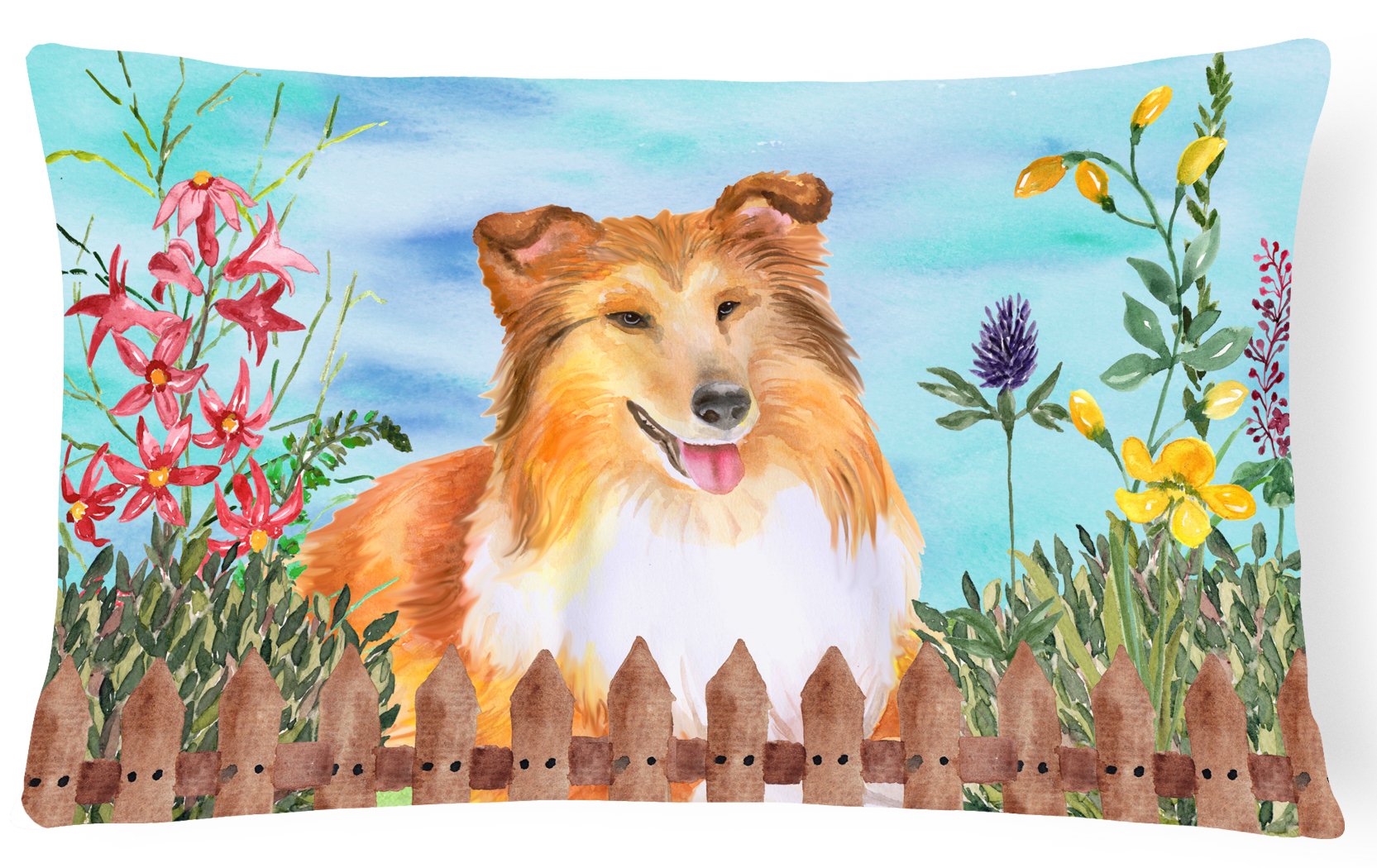 Sheltie Spring Canvas Fabric Decorative Pillow CK1282PW1216 by Caroline's Treasures