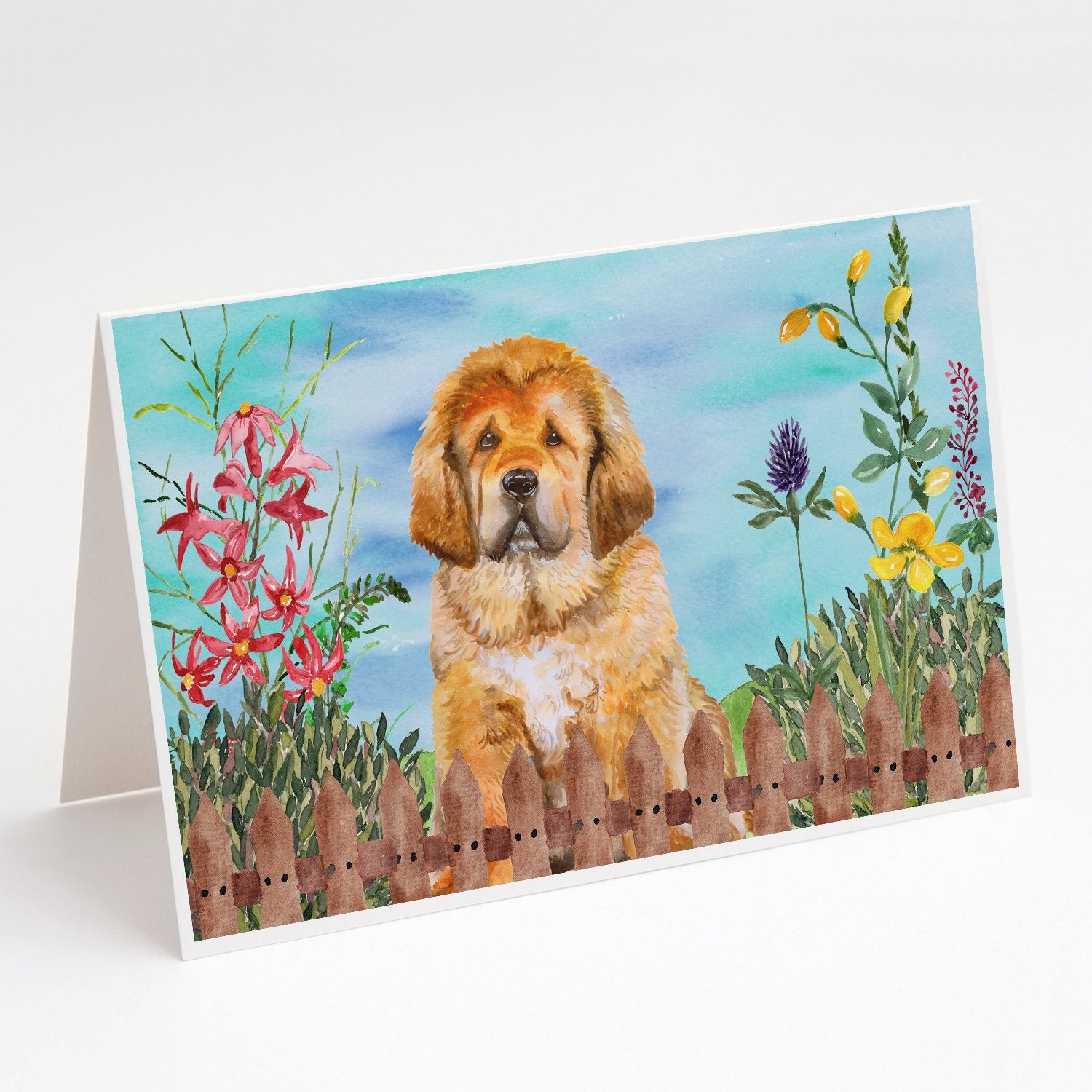 Buy this Tibetan Mastiff Spring Greeting Cards and Envelopes Pack of 8