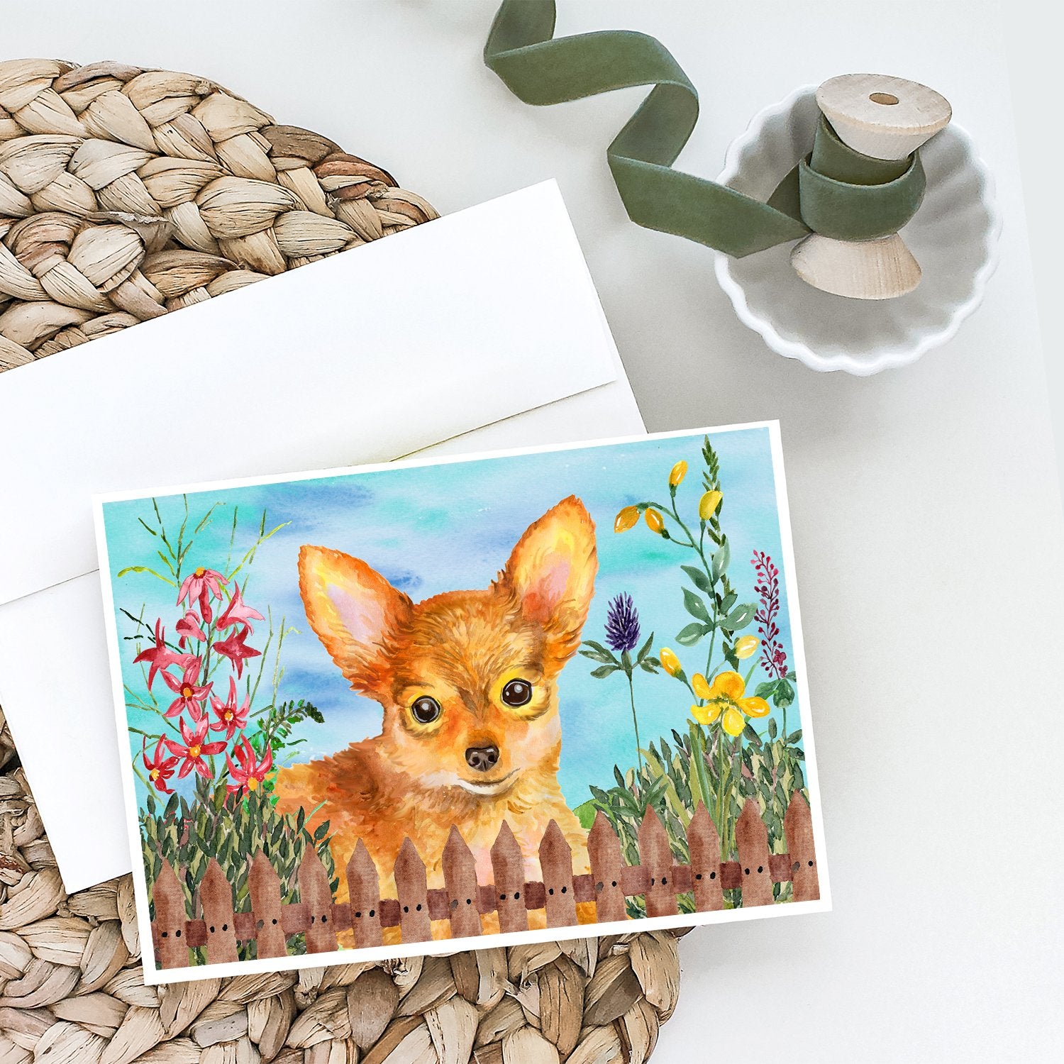 Buy this Toy Terrier Spring Greeting Cards and Envelopes Pack of 8