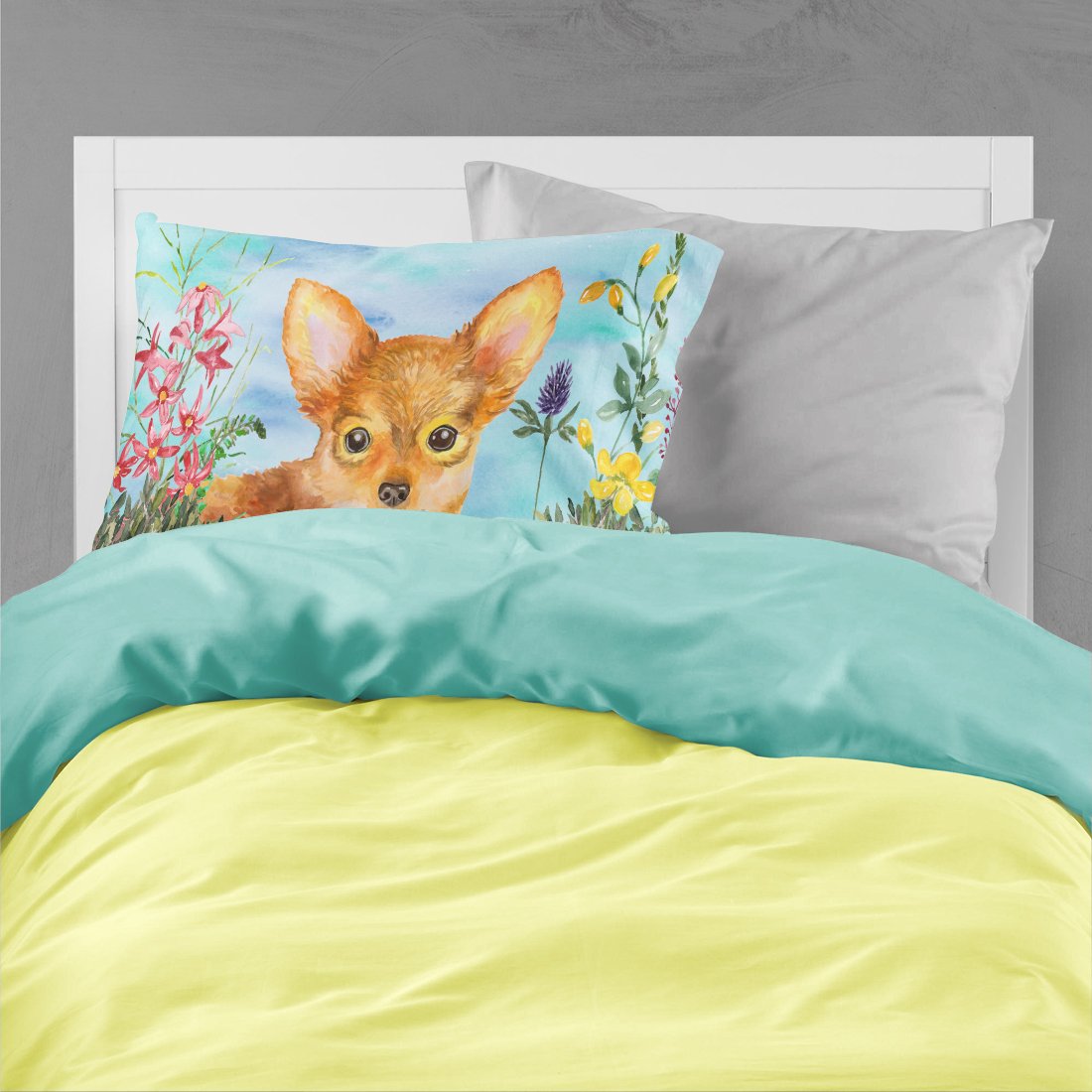 Toy Terrier Spring Fabric Standard Pillowcase CK1284PILLOWCASE by Caroline's Treasures