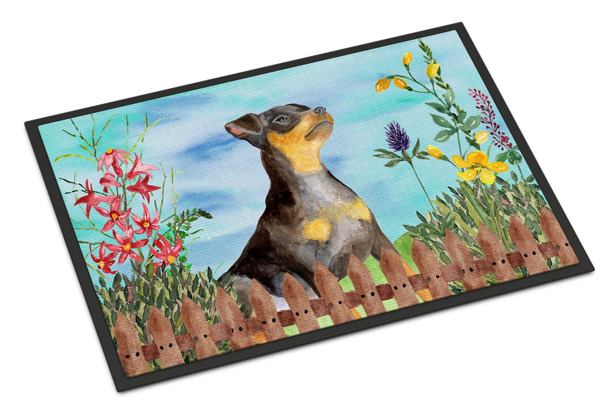 Miniature Pinscher #2 Spring Indoor or Outdoor Mat 24x36 CK1286JMAT by Caroline&#39;s Treasures