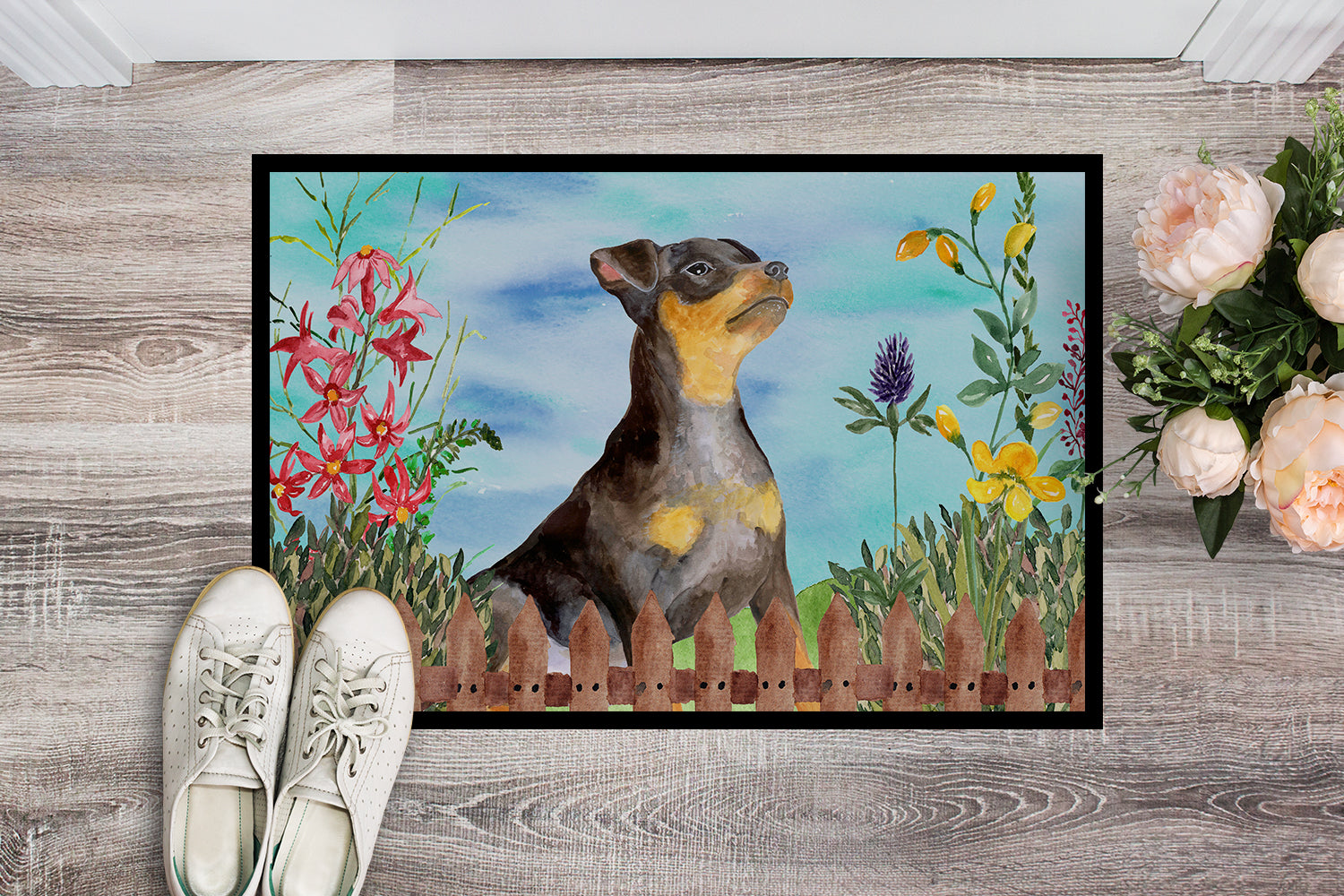 Miniature Pinscher #2 Spring Indoor or Outdoor Mat 18x27 CK1286MAT - the-store.com