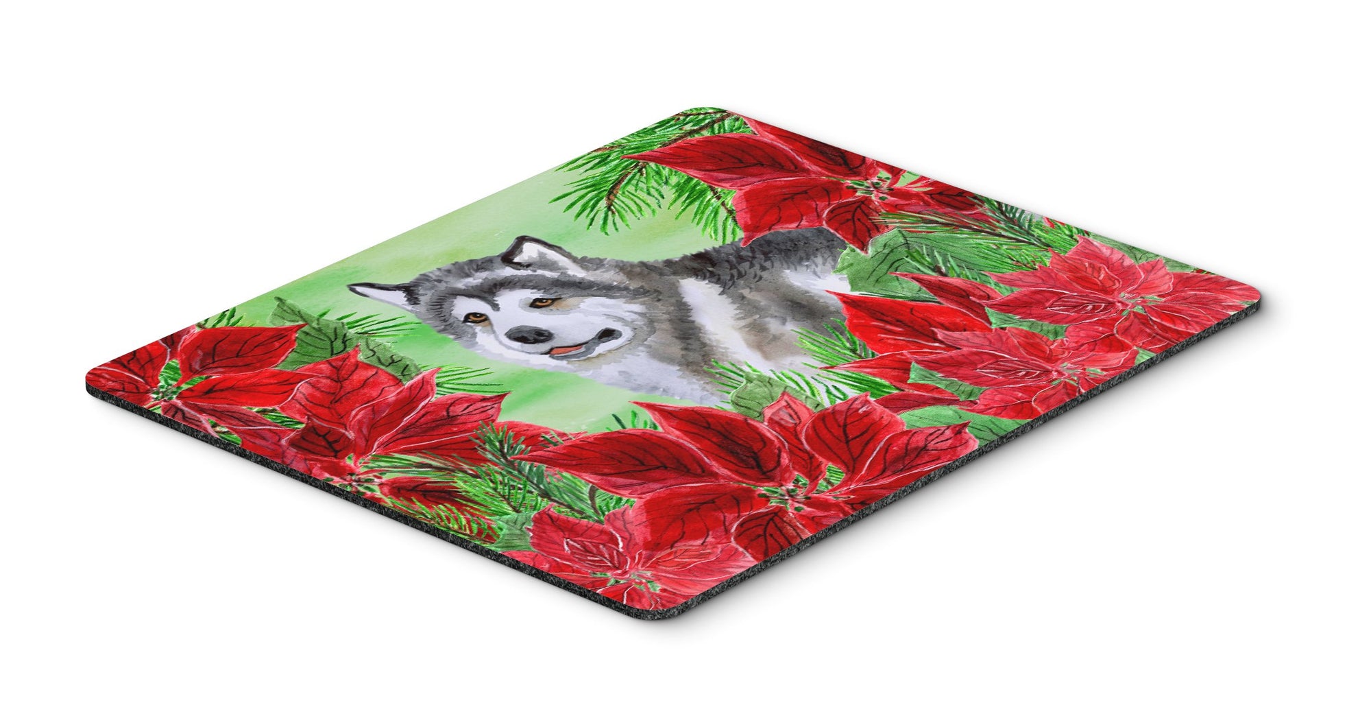 Alaskan Malamute Poinsettas Mouse Pad, Hot Pad or Trivet CK1287MP by Caroline's Treasures