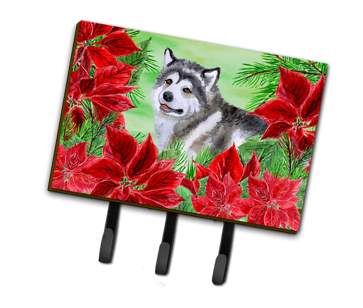 Alaskan Malamute Poinsettas Leash or Key Holder CK1287TH68  the-store.com.