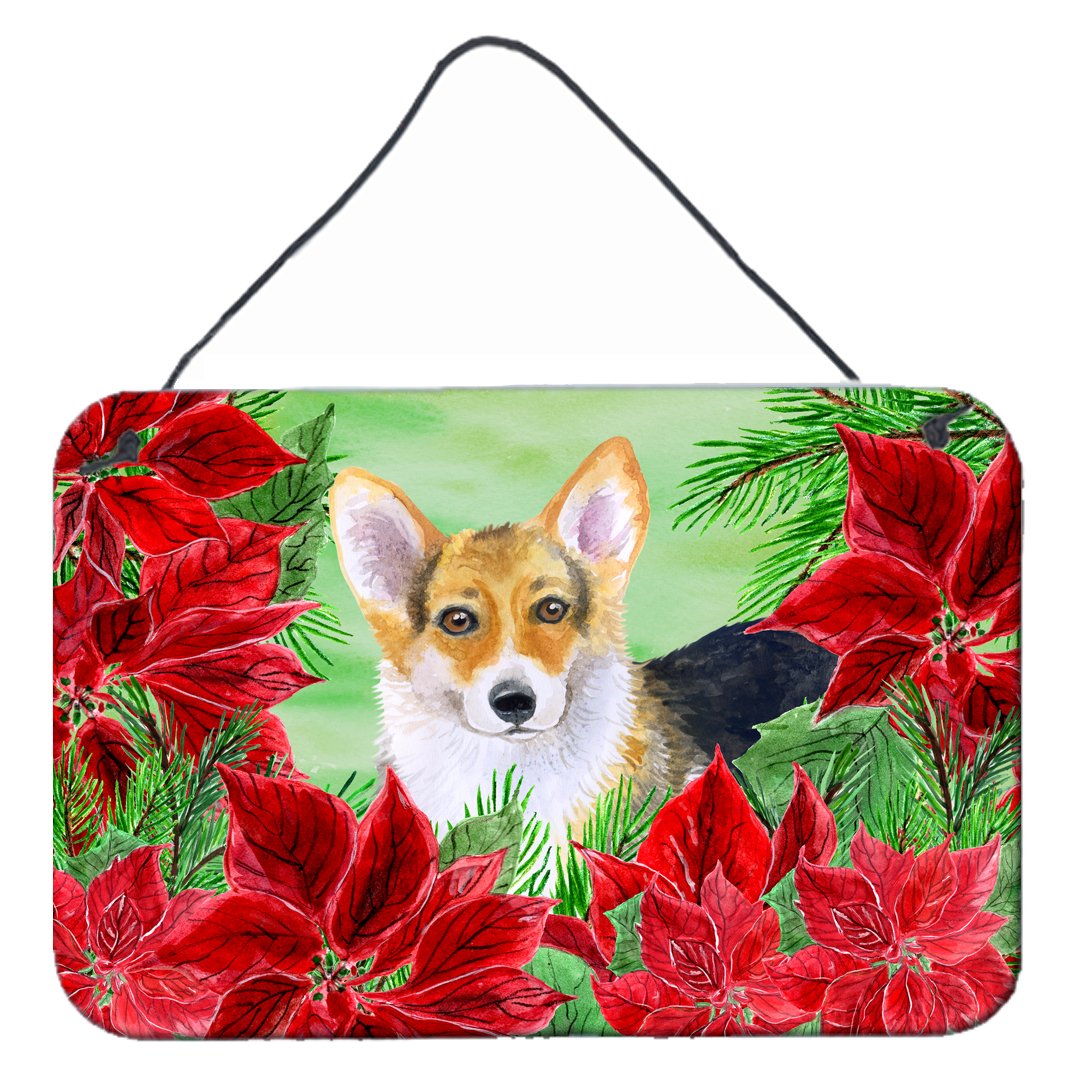 Pembroke Corgi Poinsettas Wall or Door Hanging Prints CK1291DS812 by Caroline's Treasures