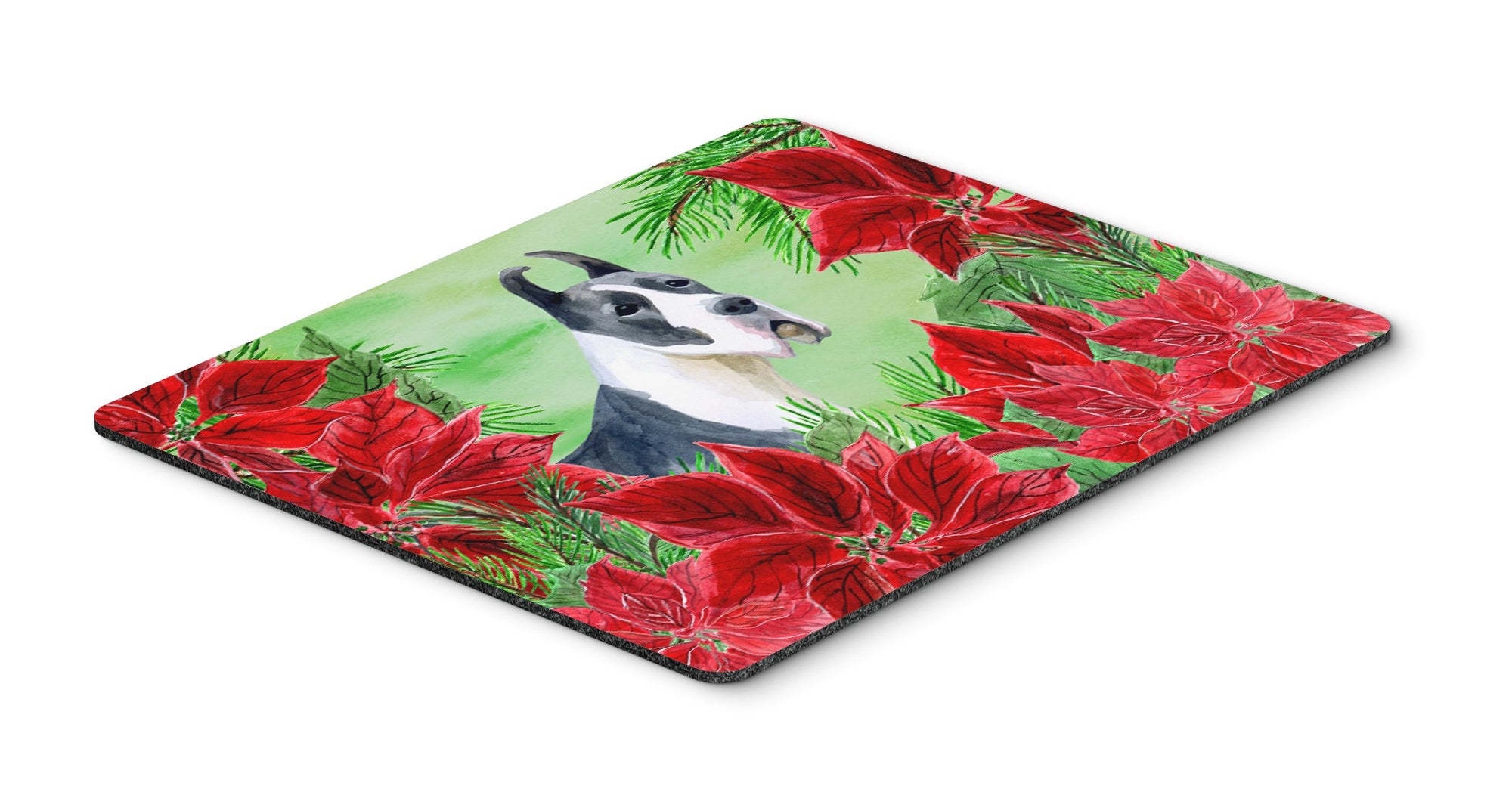 Harlequin Great Dane Poinsettas Mouse Pad, Hot Pad or Trivet CK1292MP by Caroline's Treasures