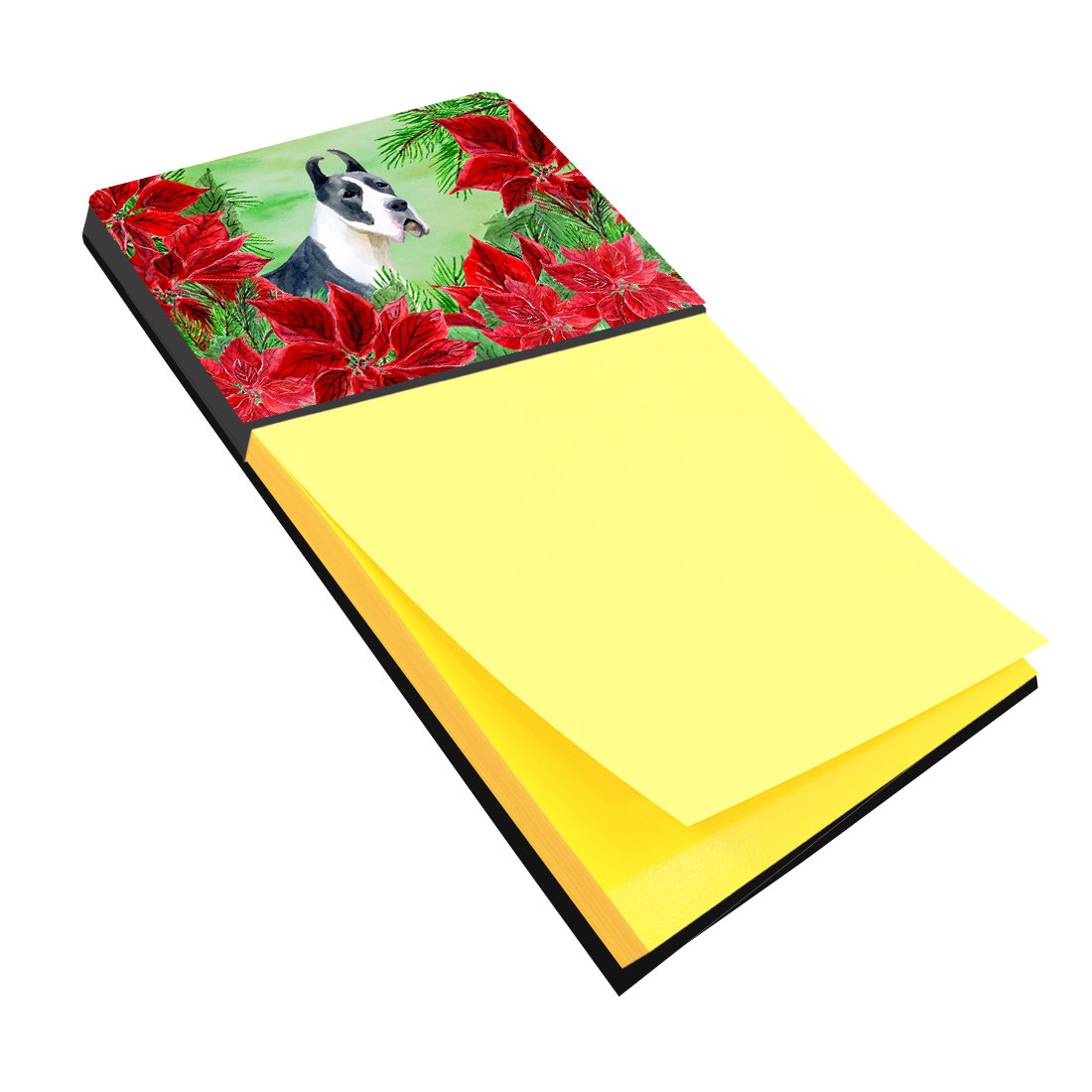 Harlequin Great Dane Poinsettas Sticky Note Holder CK1292SN by Caroline's Treasures