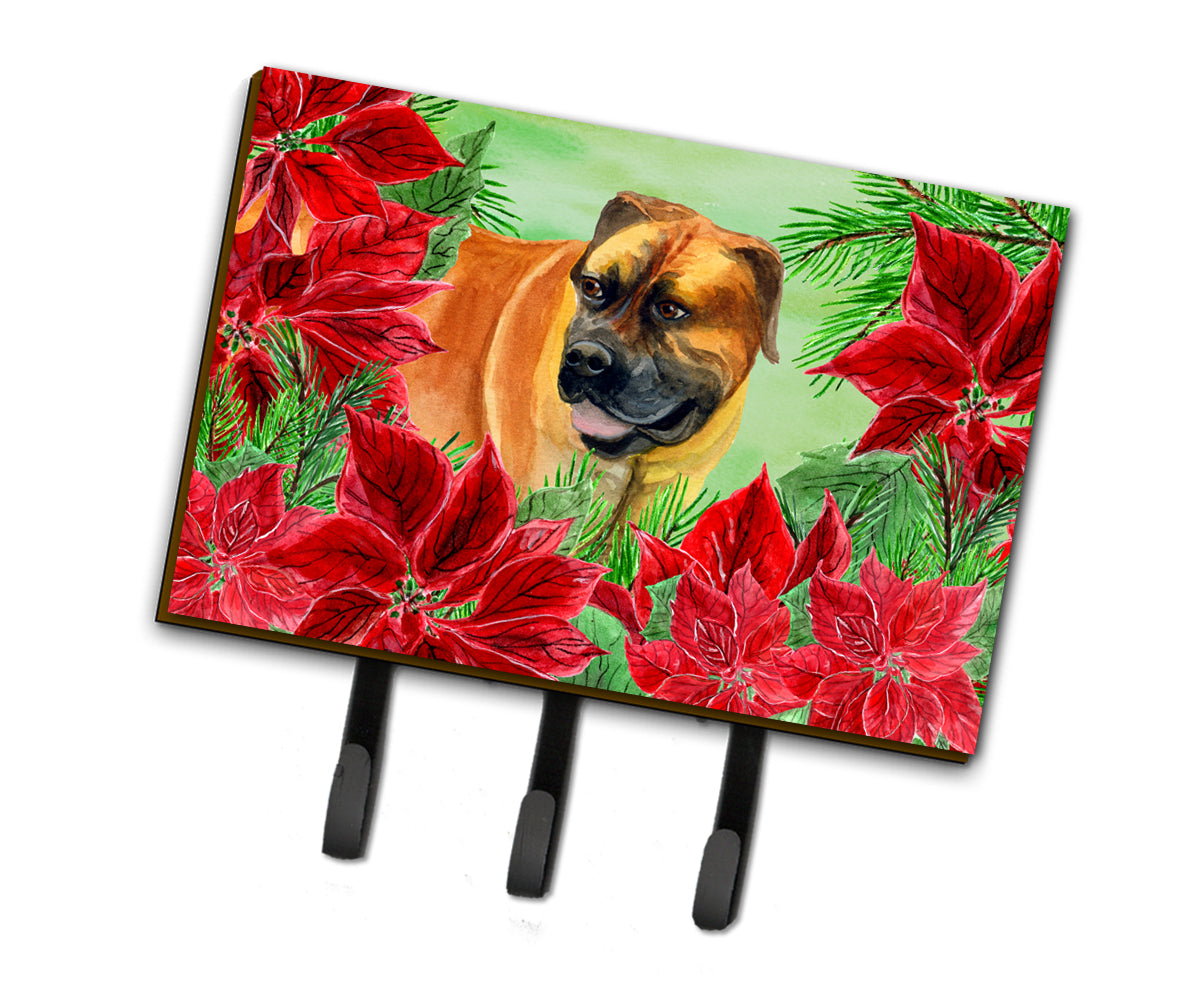 Boerboel Mastiff Poinsettas Leash or Key Holder CK1295TH68  the-store.com.