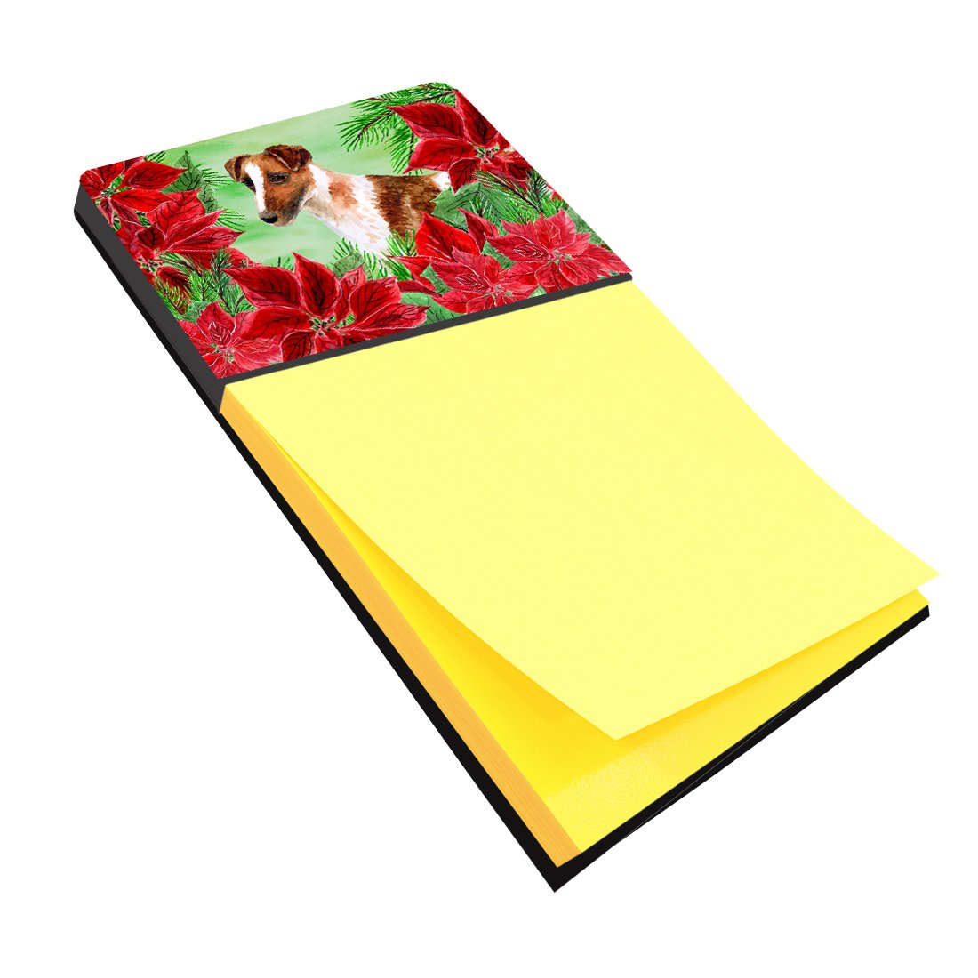 Smooth Fox Terrier Poinsettas Sticky Note Holder CK1296SN by Caroline's Treasures